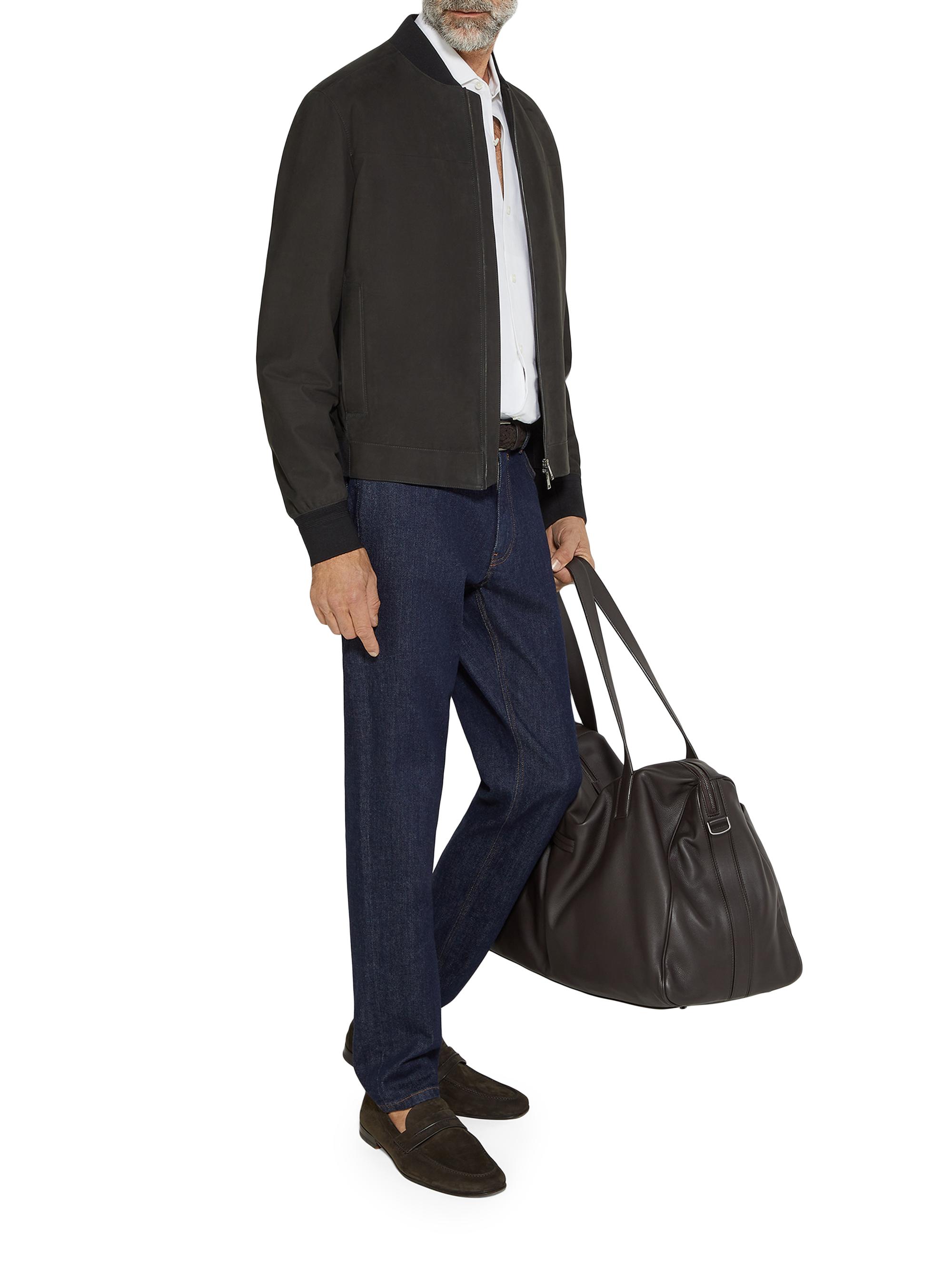 ZEGNA ボンバージャケット　サイズ46 ブラック Zegna - Black Lambskin Bomber Jacket | Mitchell Stores