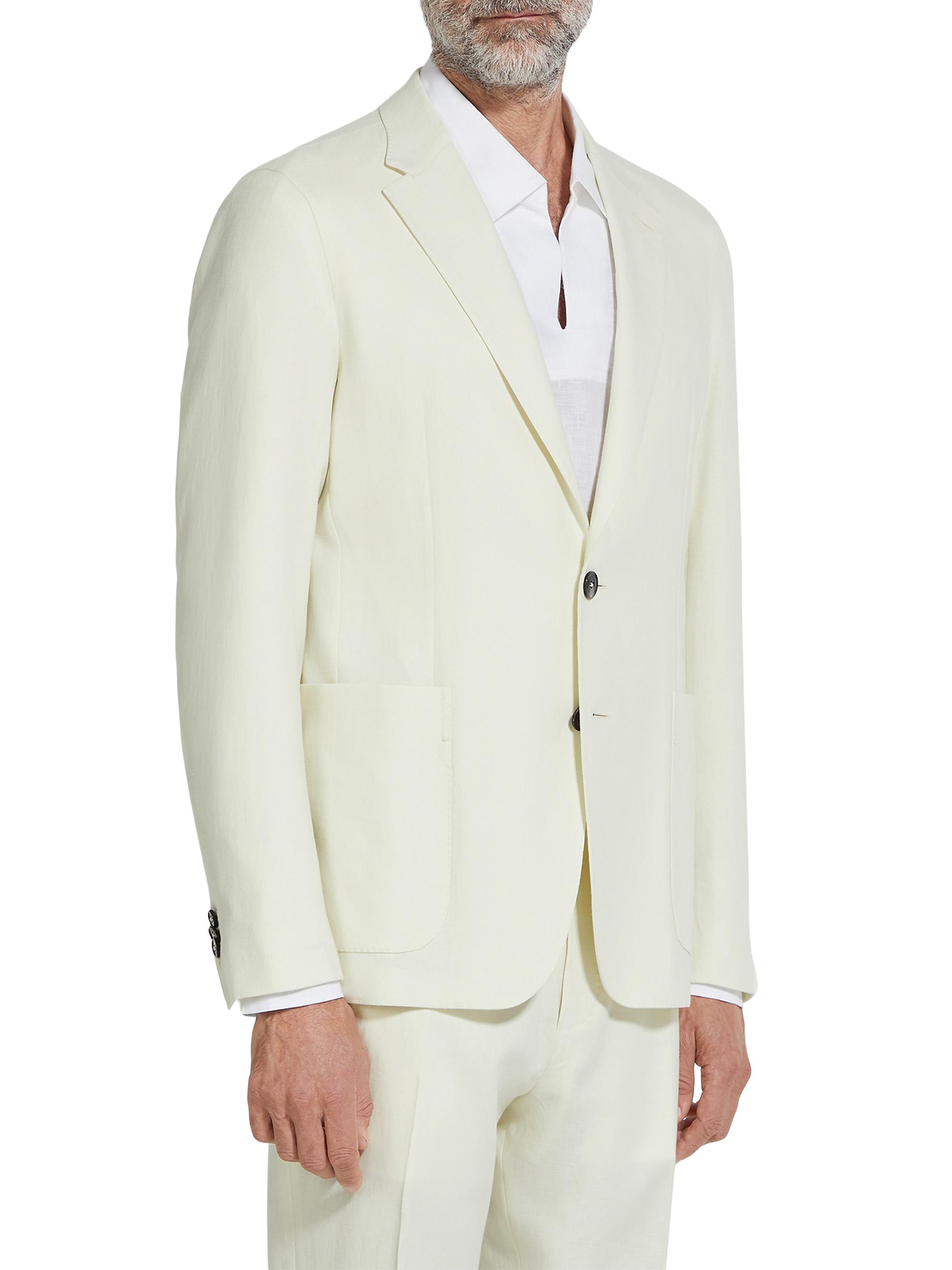 ZEGNA Men's Oasi Lino Shirt Blazer - Beige
