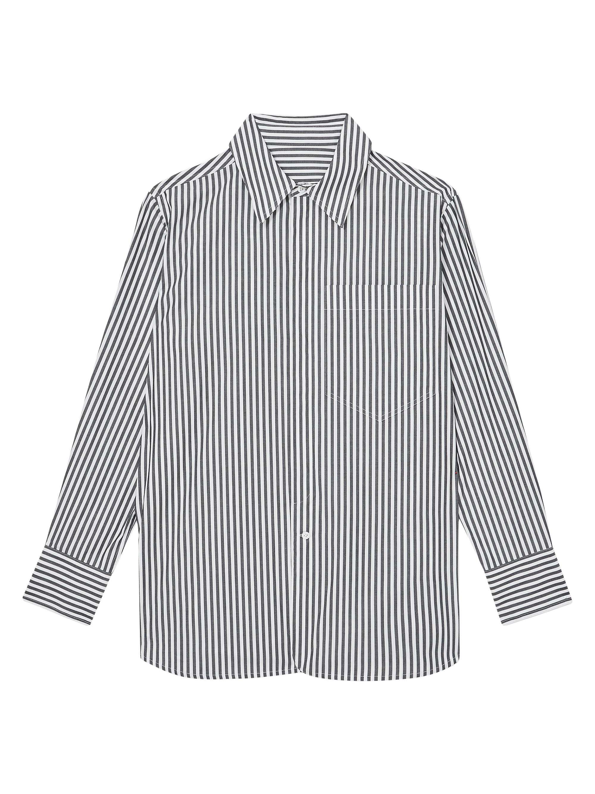 Reiss Women's Cotton Striped Button-Front Shirt - Navy White