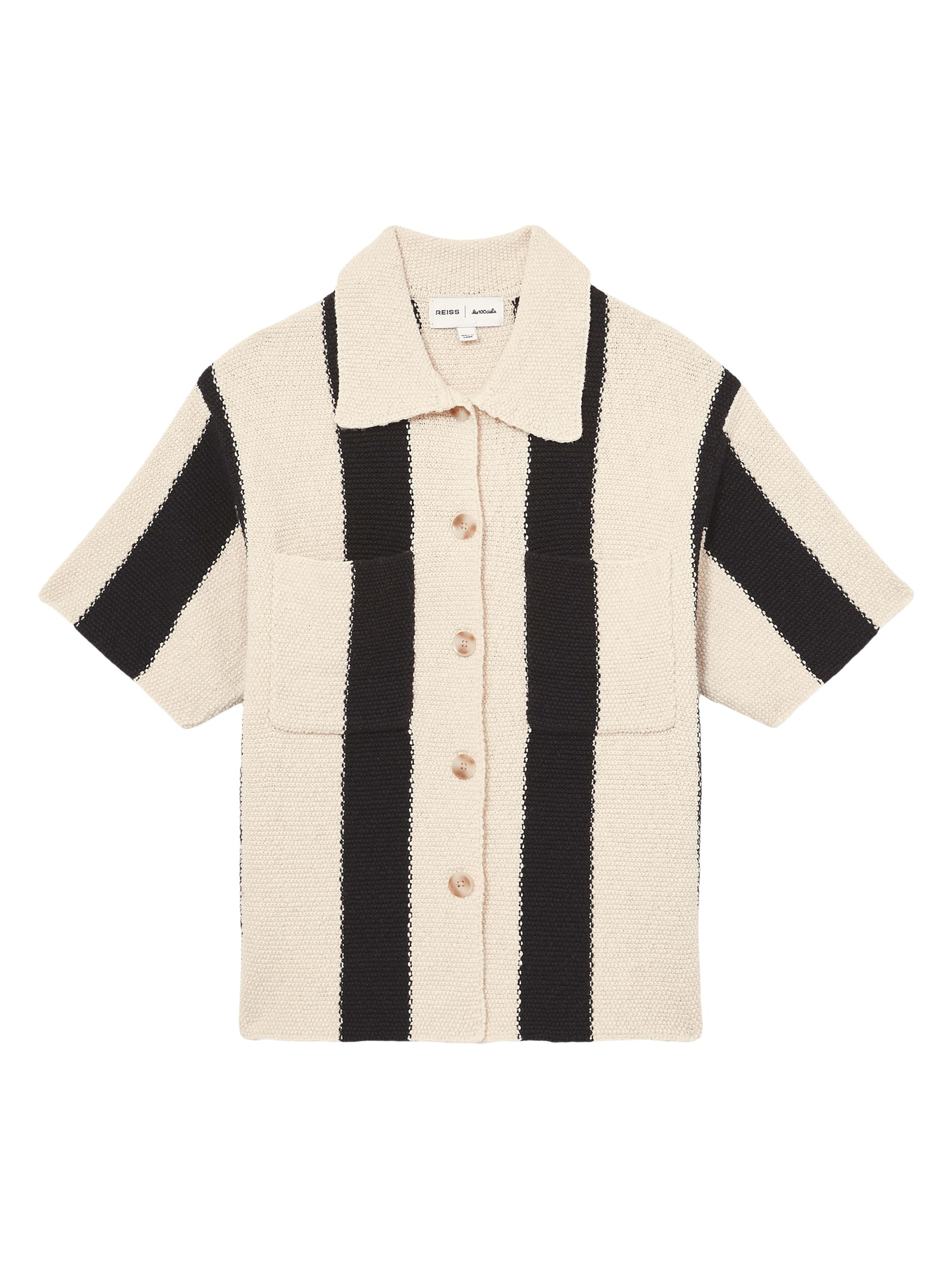 Reiss Women's Clive Striped Knit Shirt - Black