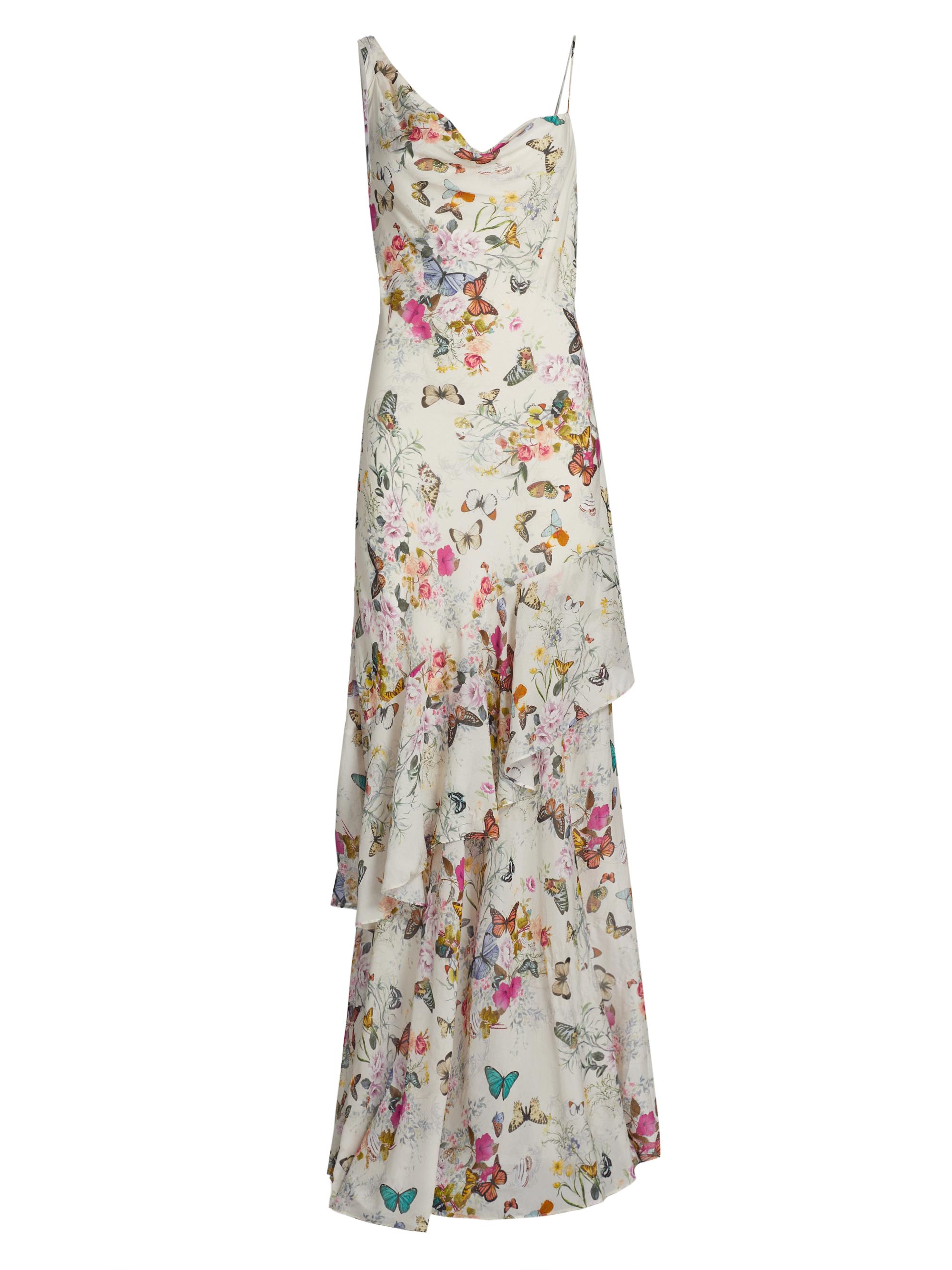 L'AGENCE Women's Viola Floral Silk Asymmetric Gown - Multi Charonda Butterfly