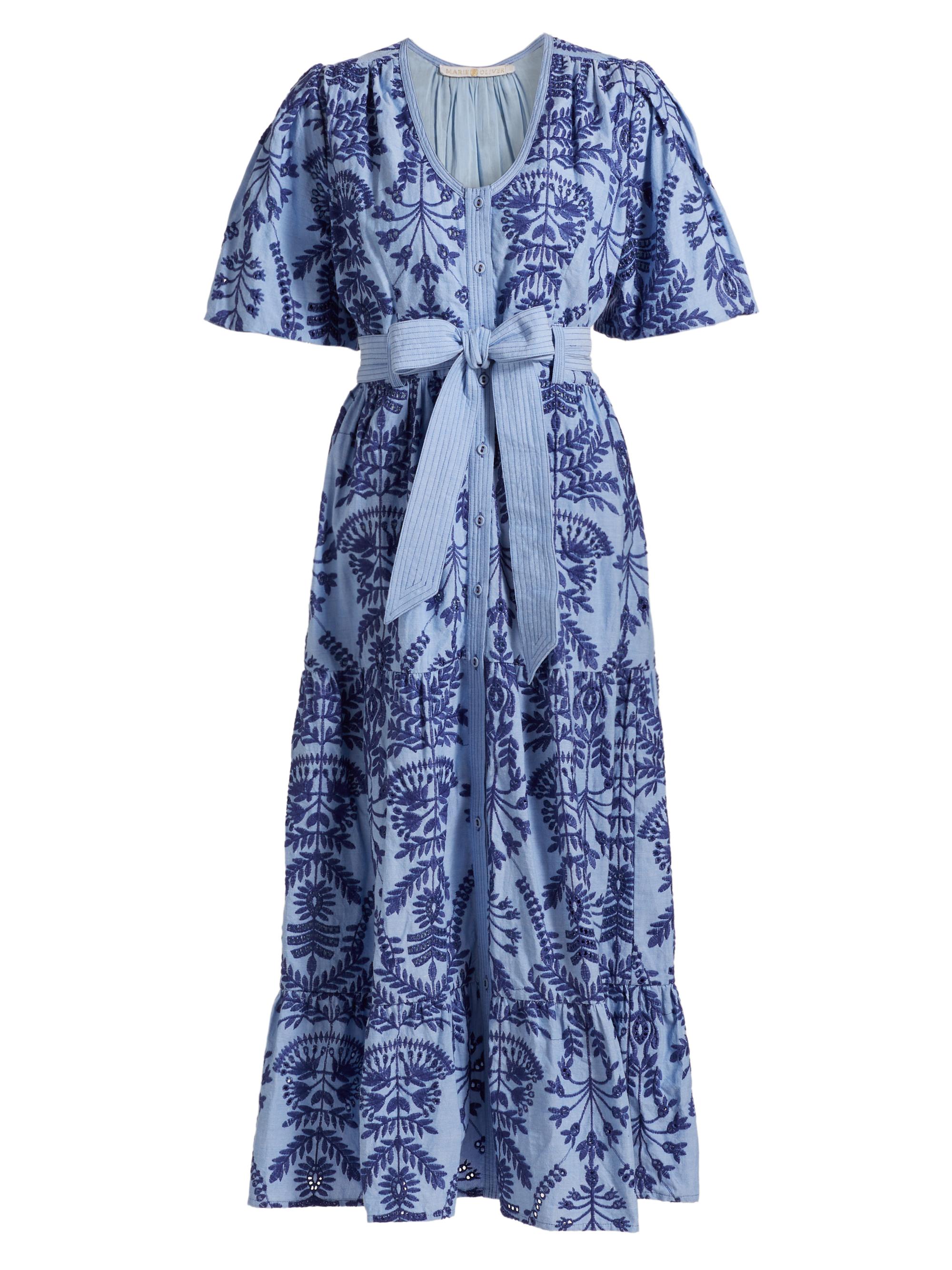 Marie Oliver Women's Natty Embroidered Floral Shirtdress - Serenity