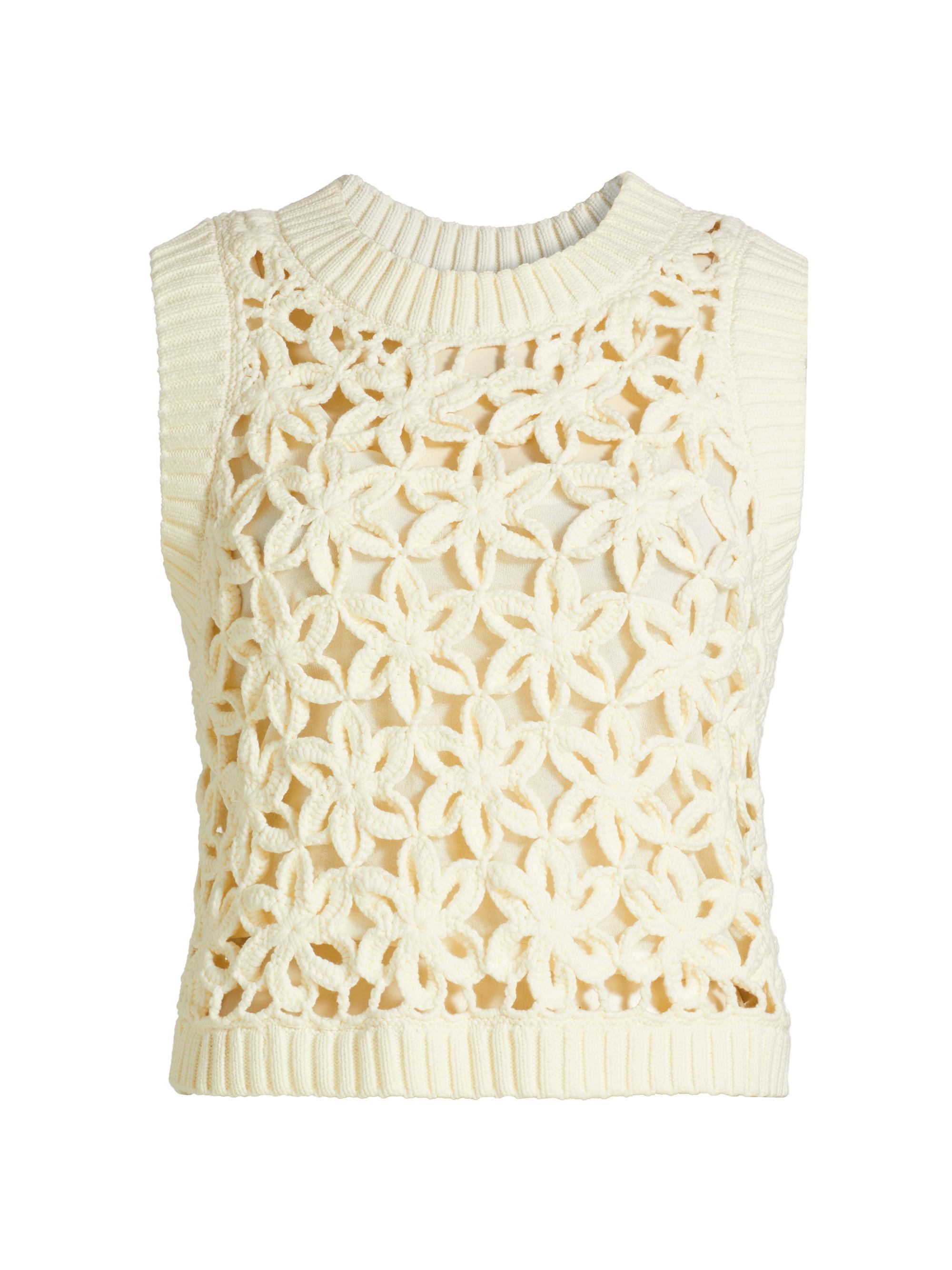 Marie Oliver Women's Thea Floral Knit Shell Top - Ecru