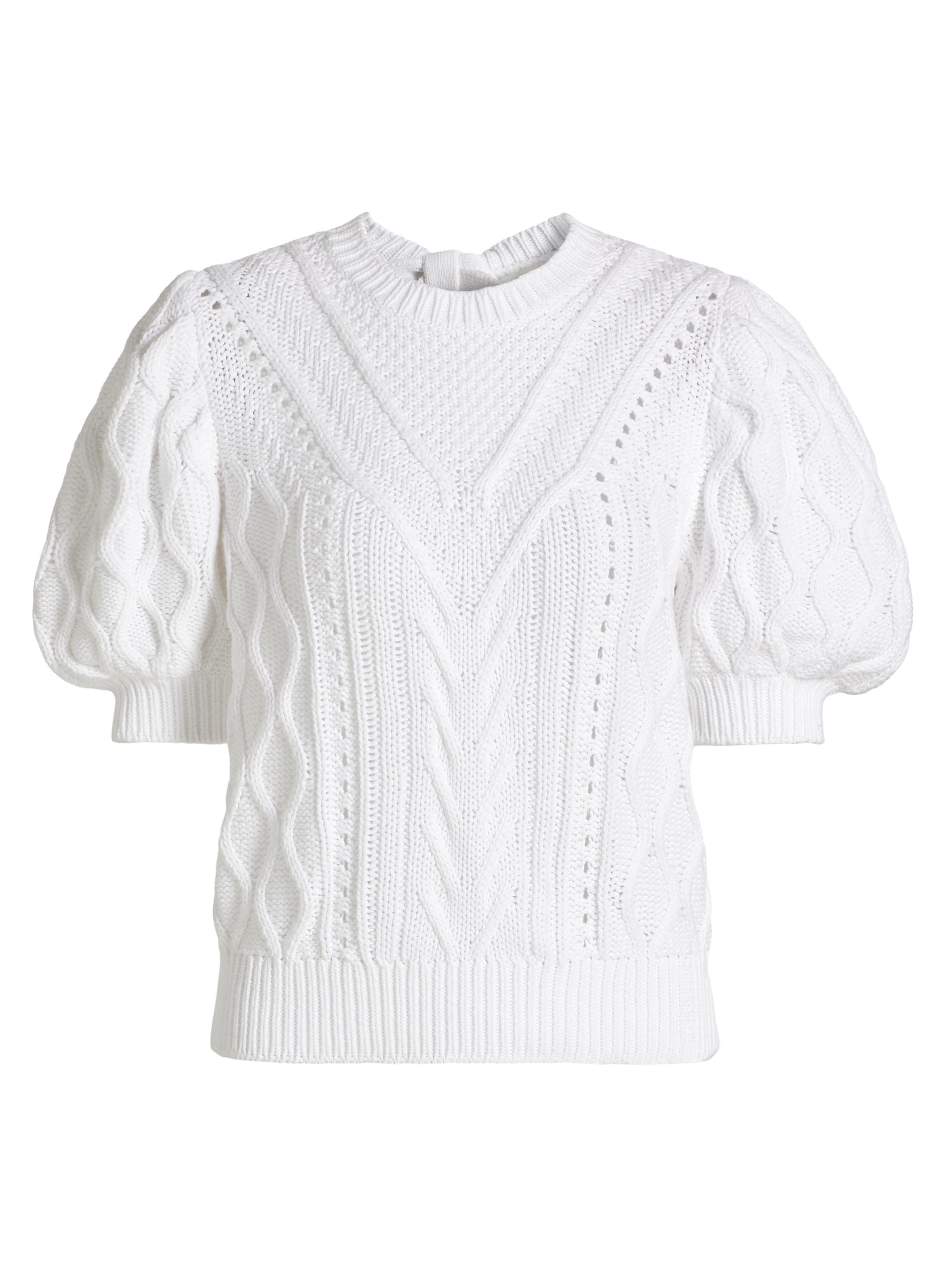 Marie Oliver Women's Sammie Short-Sleeve Sweater - White