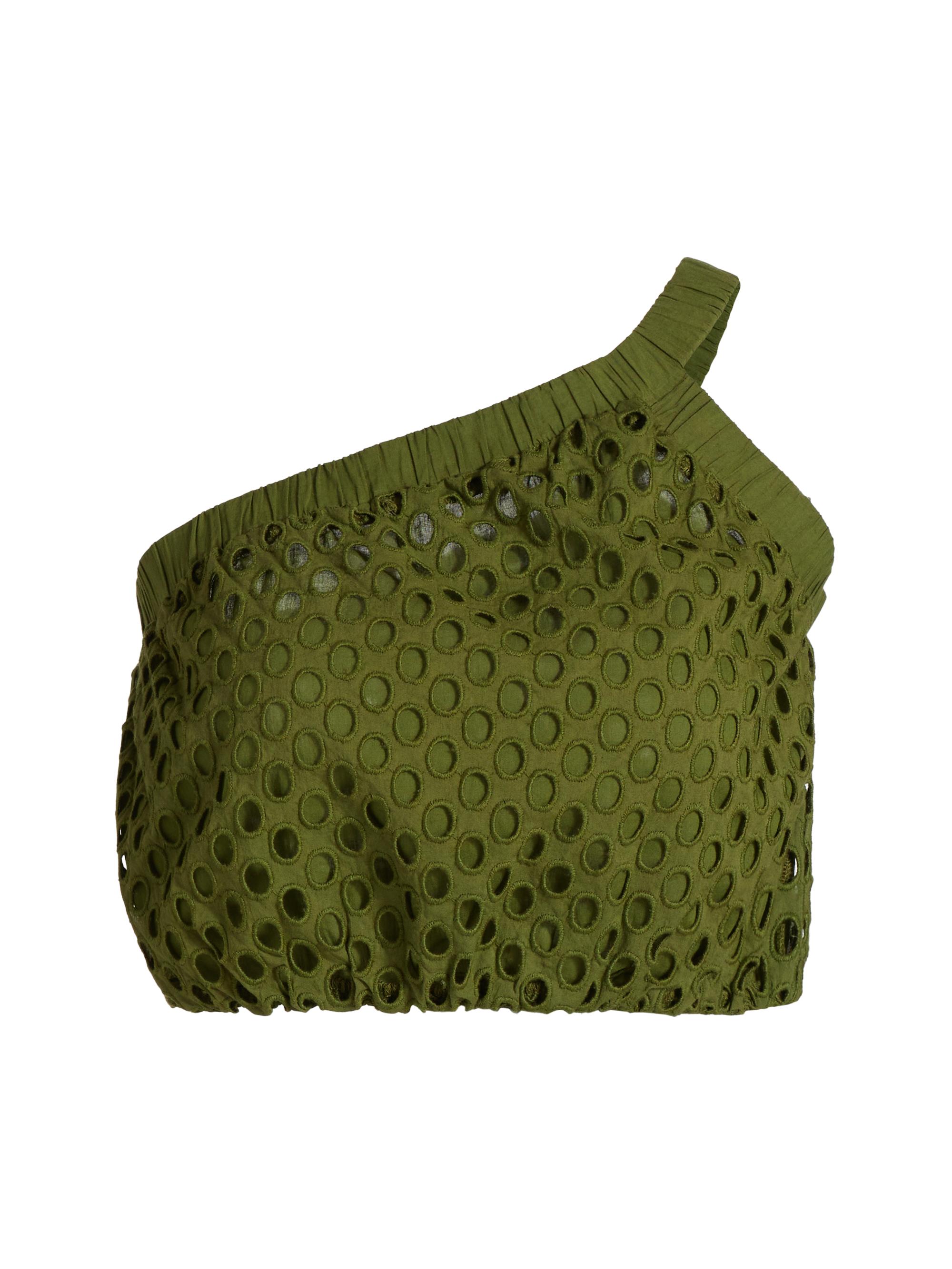 Marie Oliver Women's Giselle Eyelet Mesh Top - Pesto