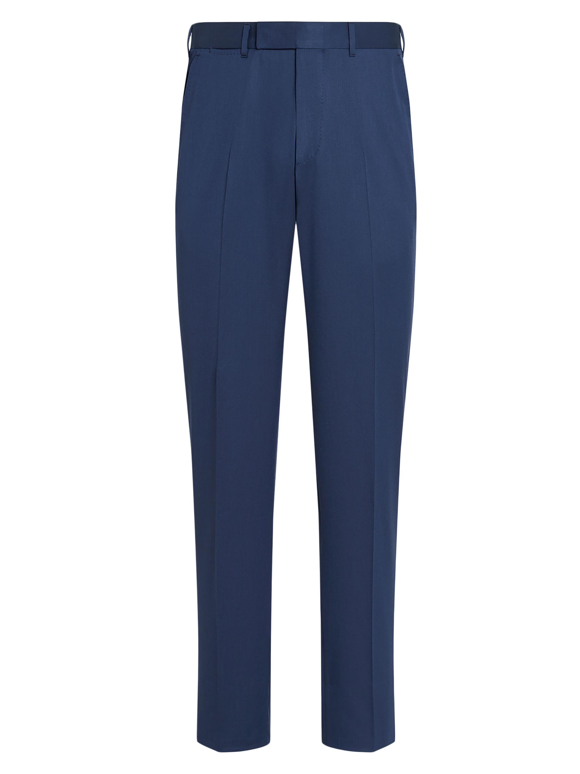 ZEGNA Men's Flat-Fronted Centoventimila Wool Pants - Black