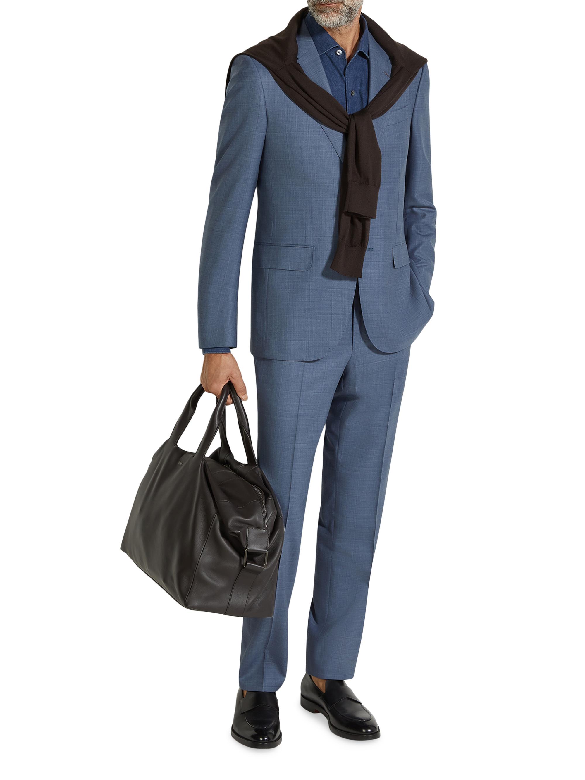 ZEGNA Men's Centoventimila Wool Suit - Light Avio Blue