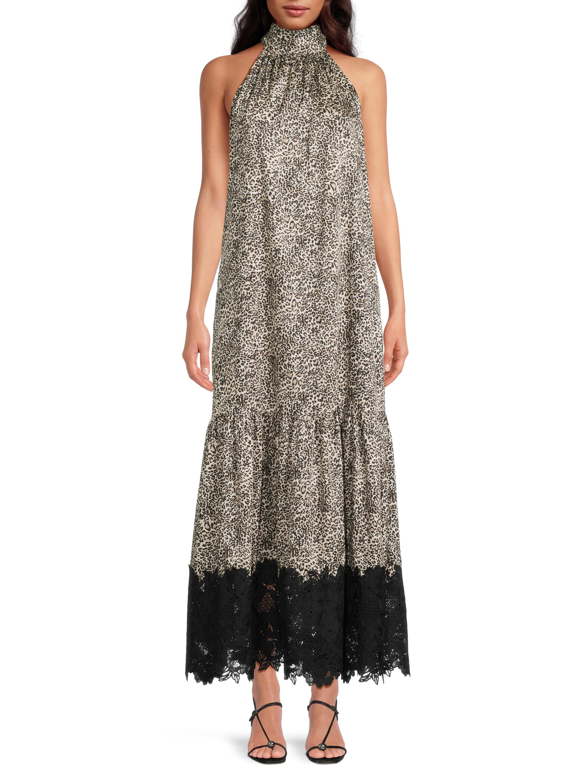 knee length dresses for ladies Eleni Leopard Print Midi Dress main image 0