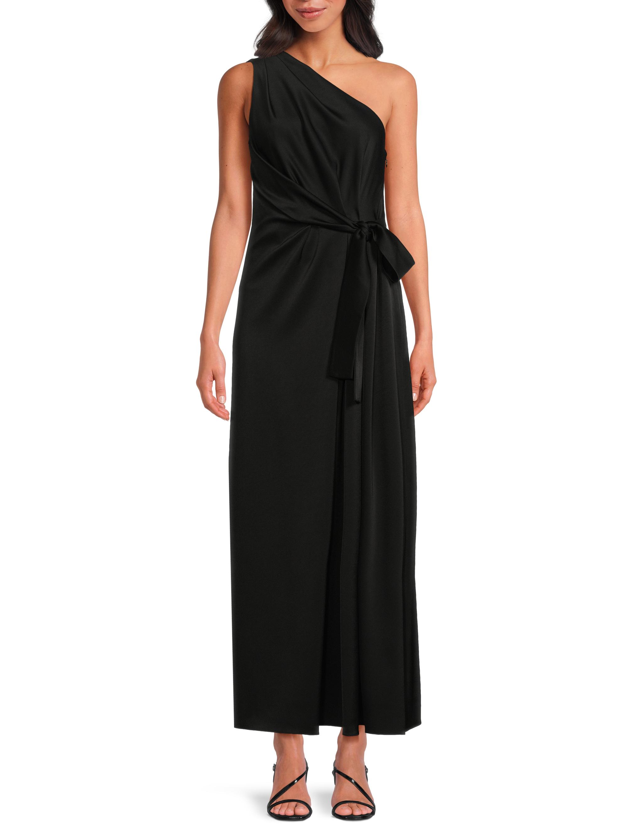 genna silk dress Ungaro Genna Tie Waist One Shoulder Dress