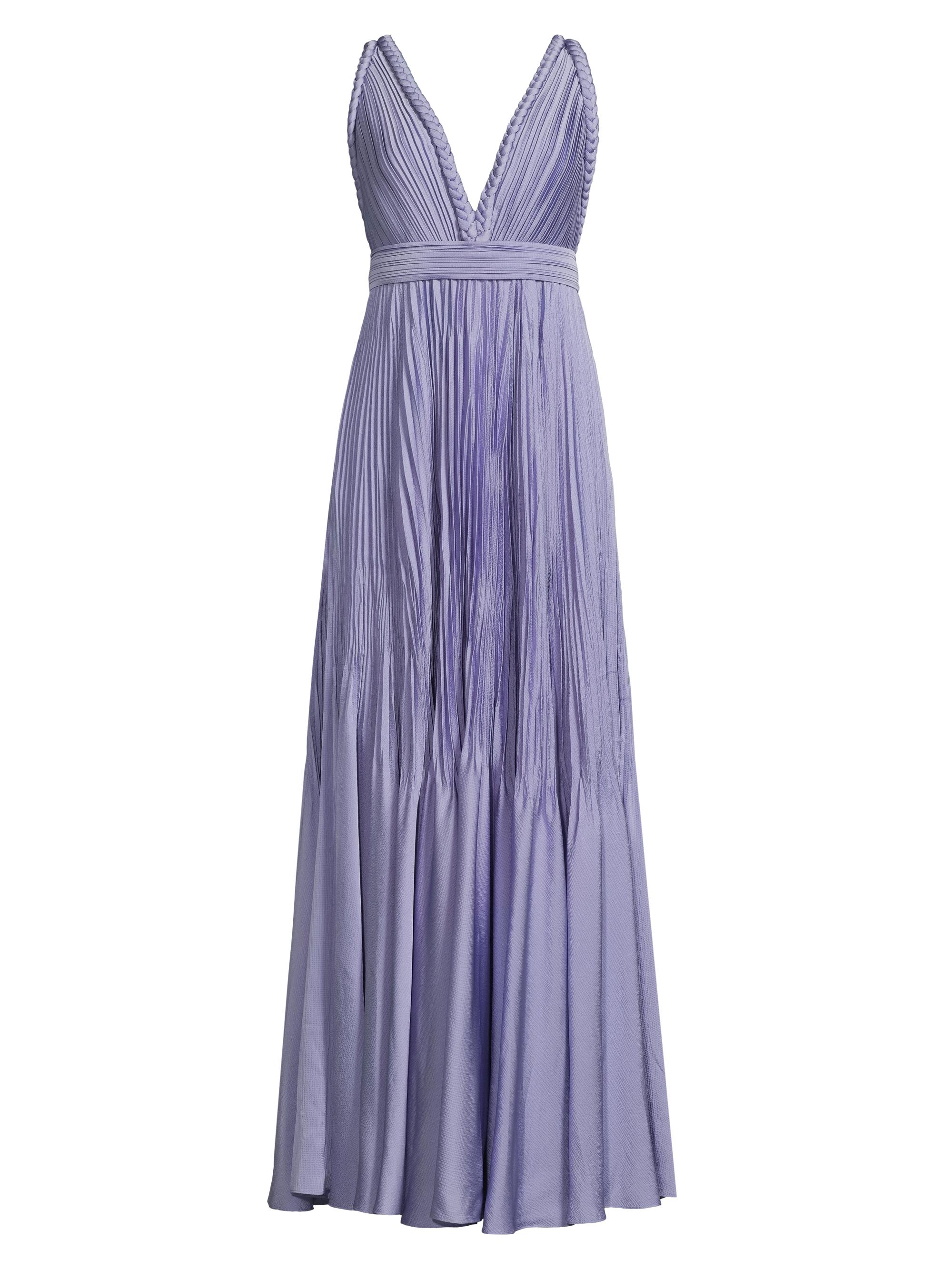 Ungaro Women's Hazel Pleated Satin V-Neck Gown - Violet