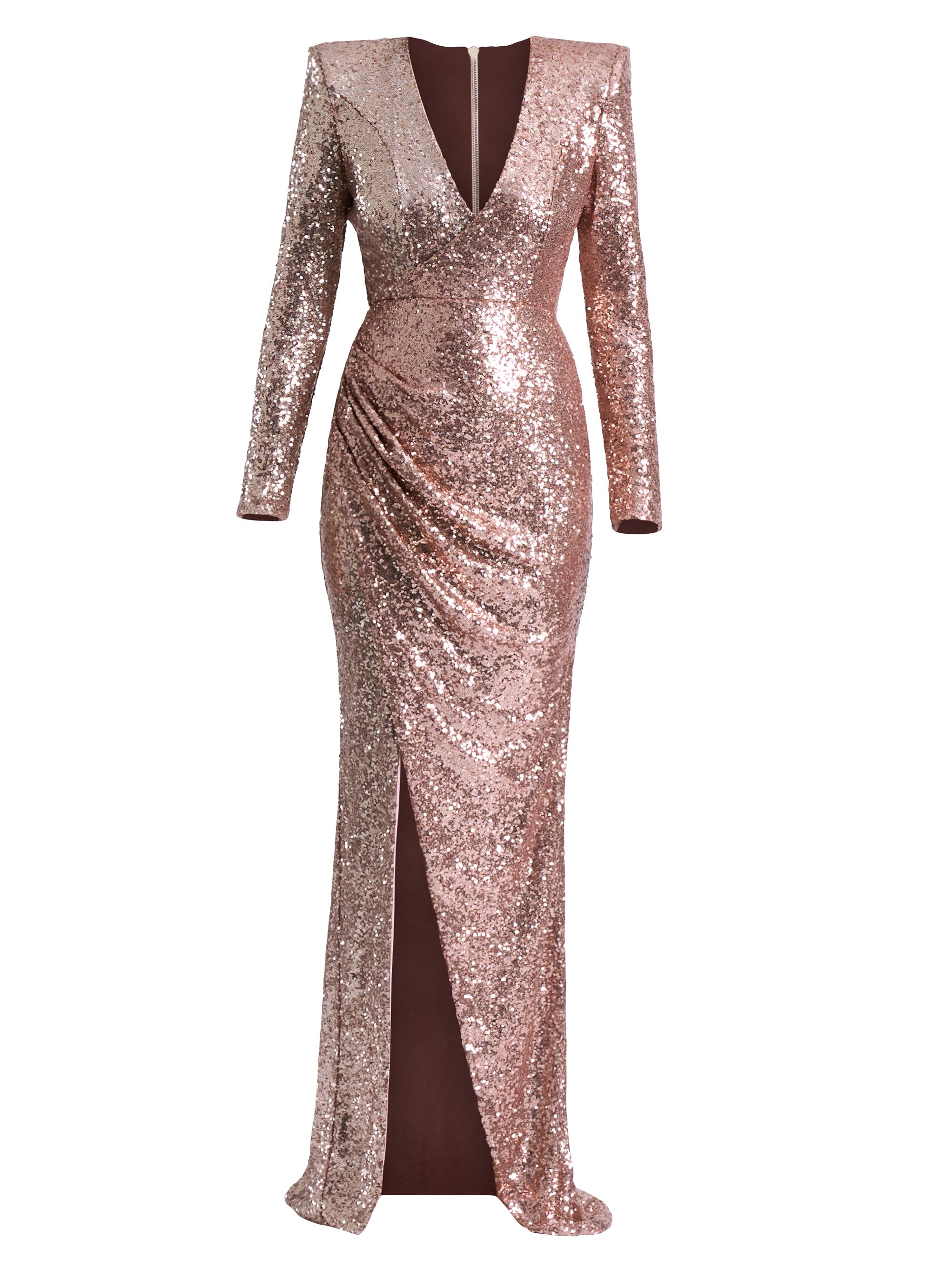 Zhivago Women's Perfume Exotico Sequined Wrap Gown - Beige