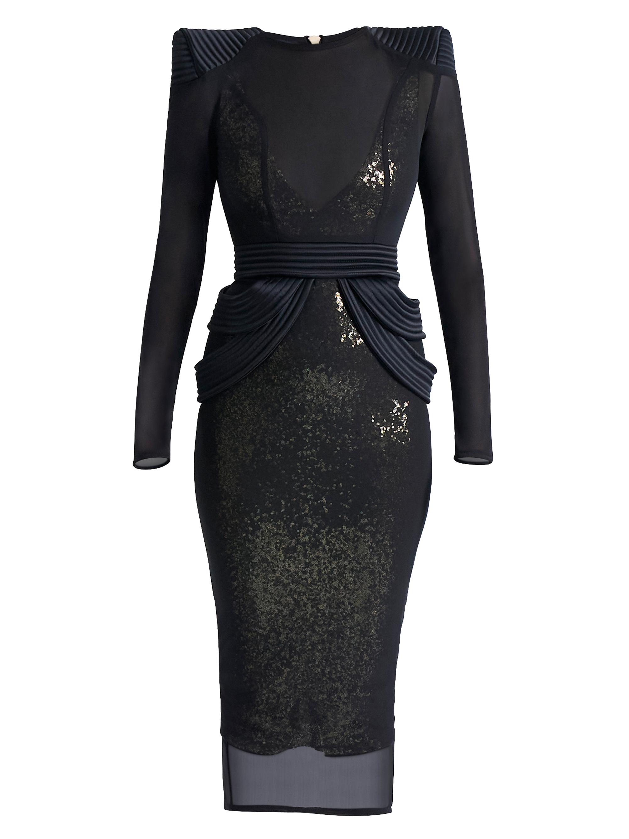 Zhivago Women's Nanedi Layered Midi-Dress - Black Gold