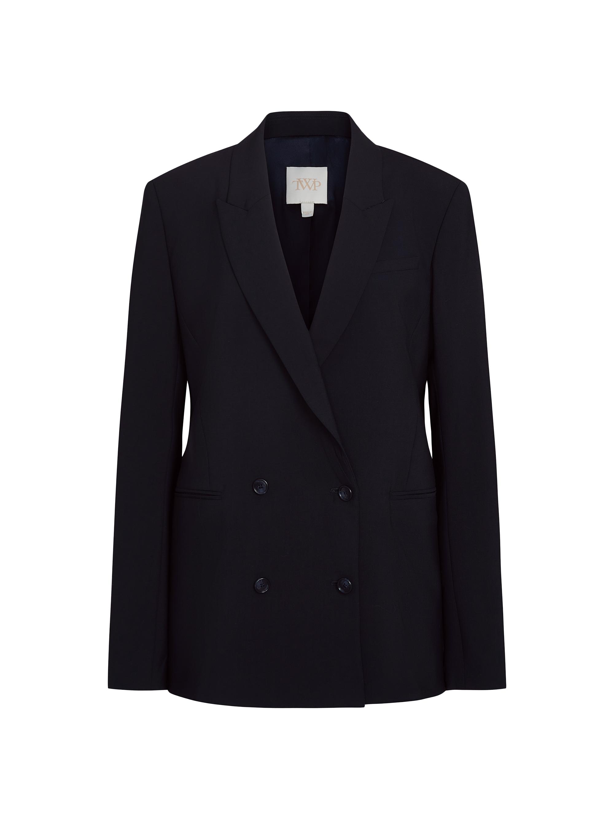 TWP Women's Tabitha Cotton & Wool Double-Breasted Blazer - Midnight