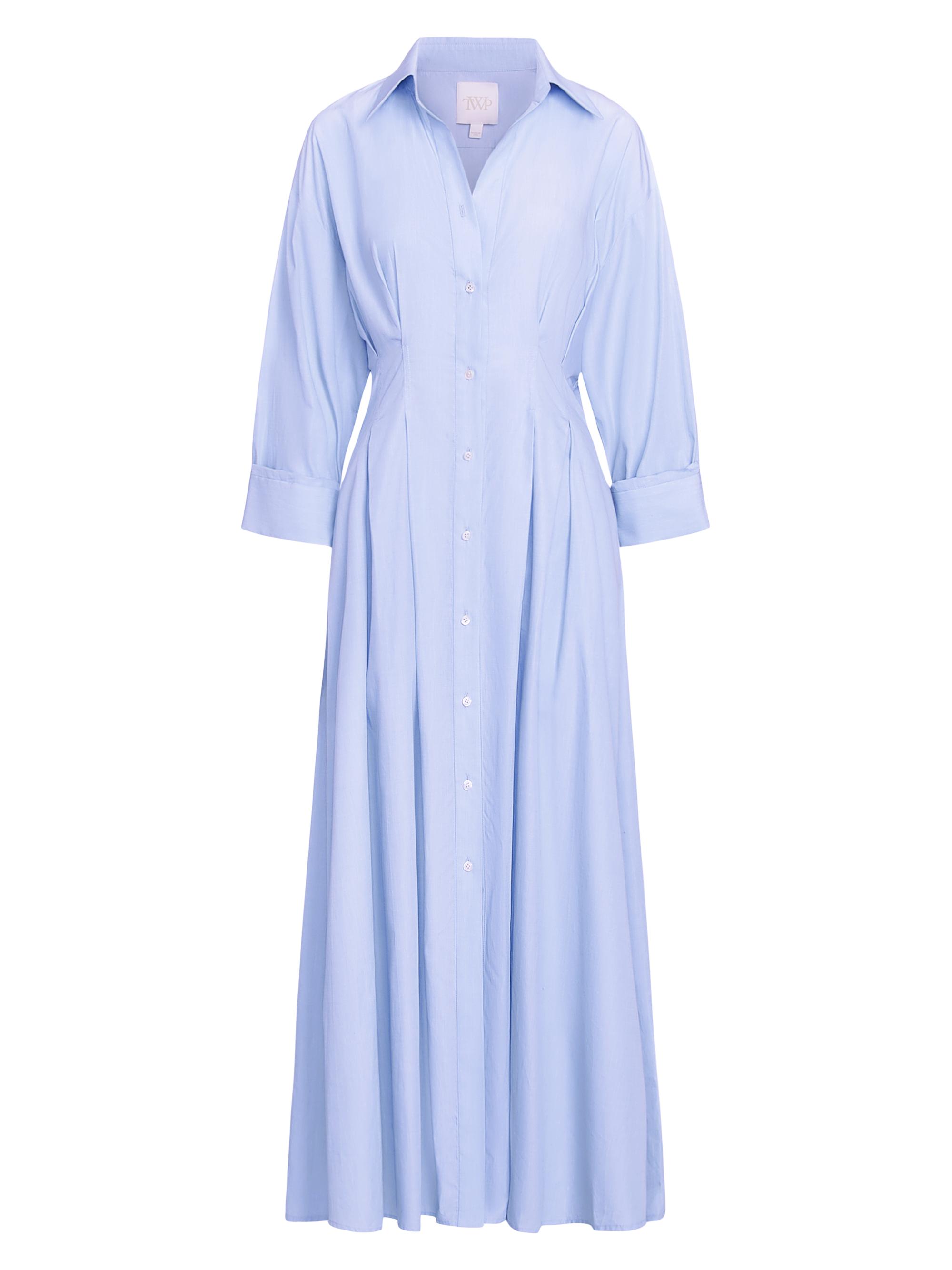 TWP Women's M Cotton Shirtdress - Oxford Blue