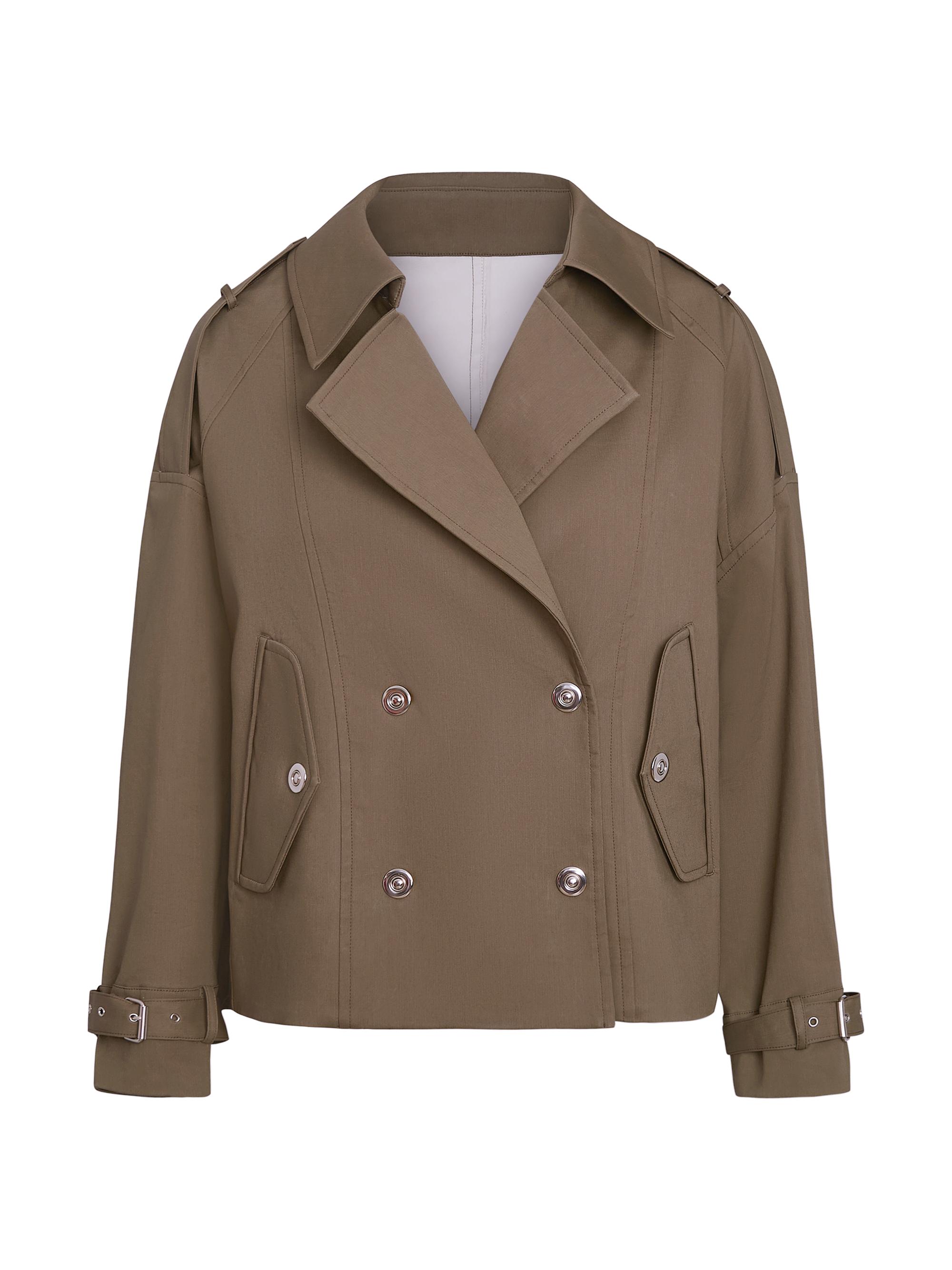 TWP Women's Bogie Double-Breasted Trench Jacket - Military