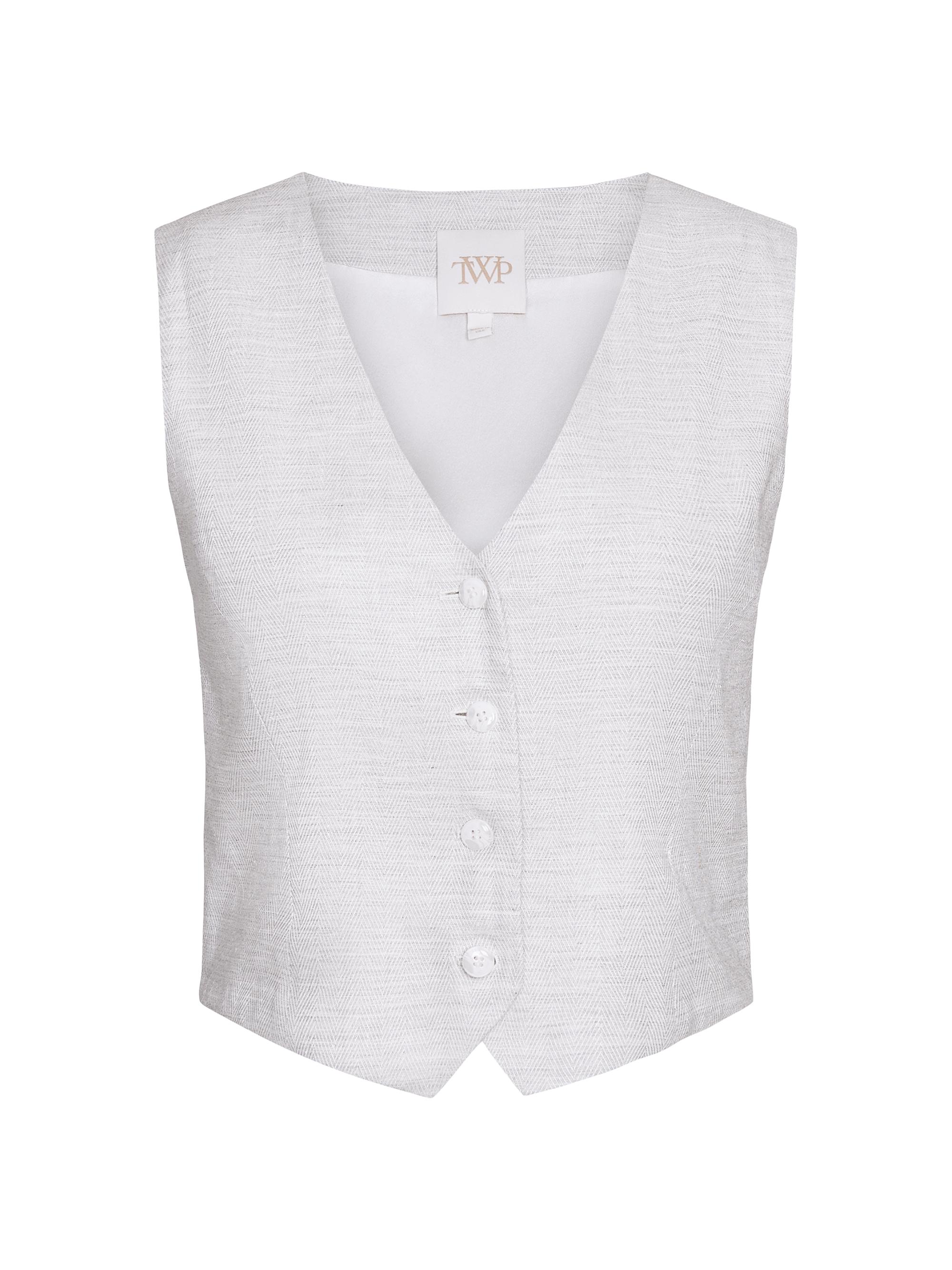 TWP Women's Kikis Button-Front Vest - Grey