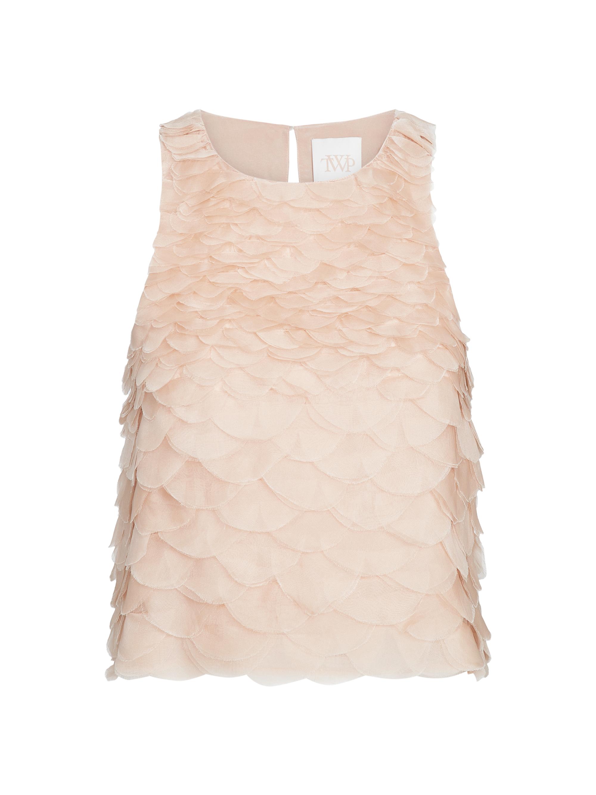 TWP Women's Fishscale Shell Silk Top - Khaki