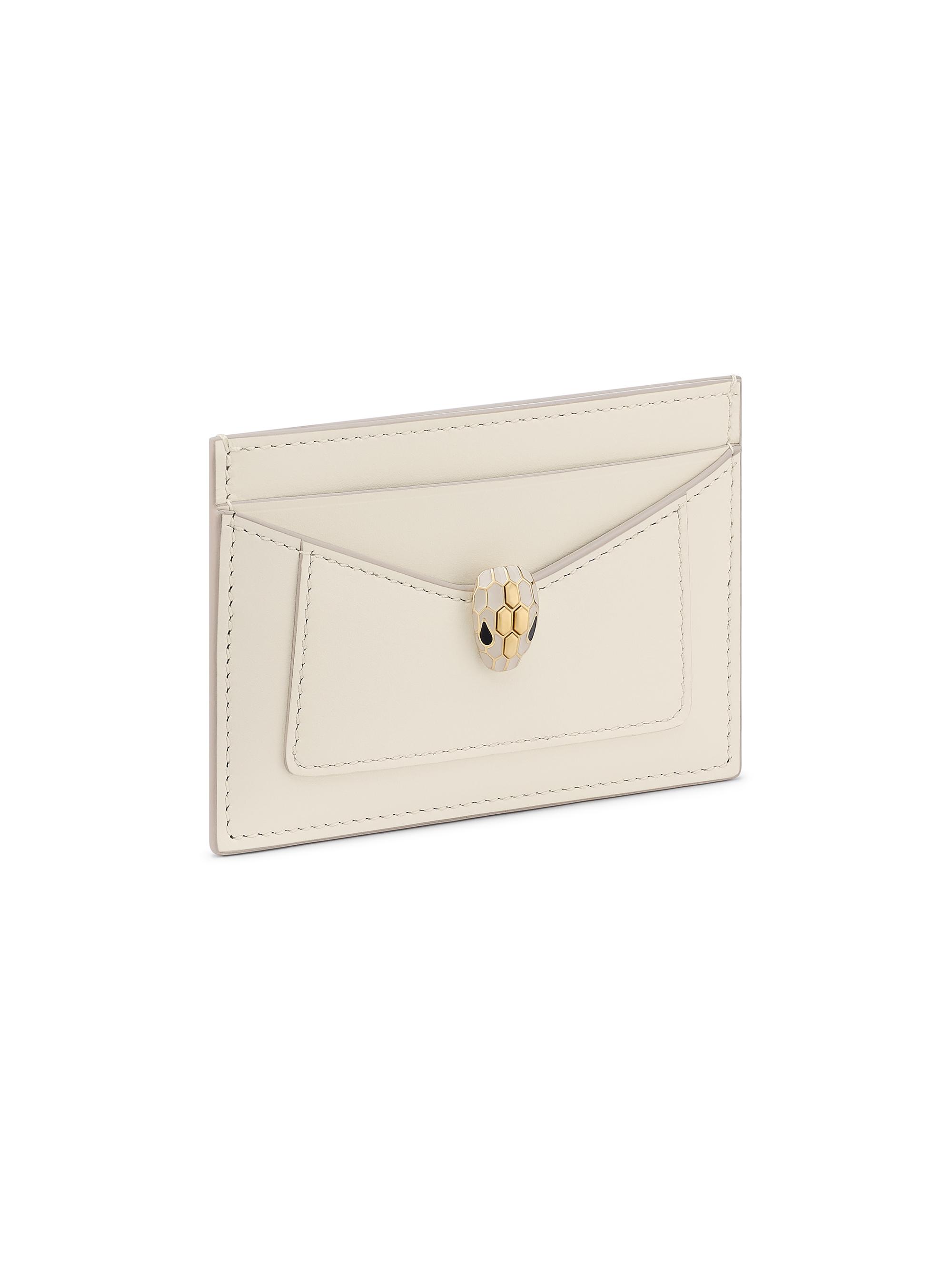 BVLGARI Women's Serpenti Forever Leather Card Case - Perla White