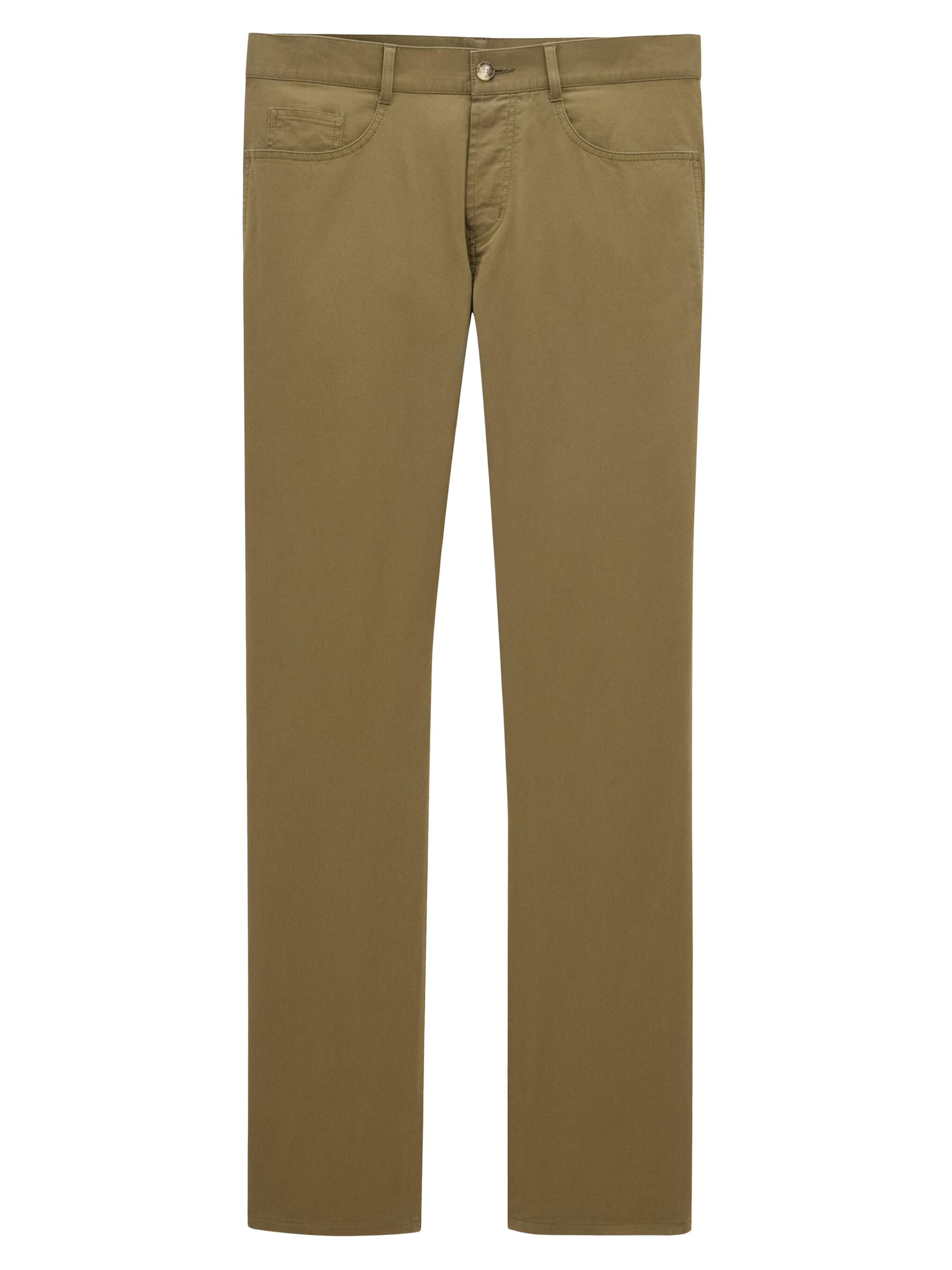 Saint Laurent Men's Relaxed Slim Pants in Cotton - Kaki