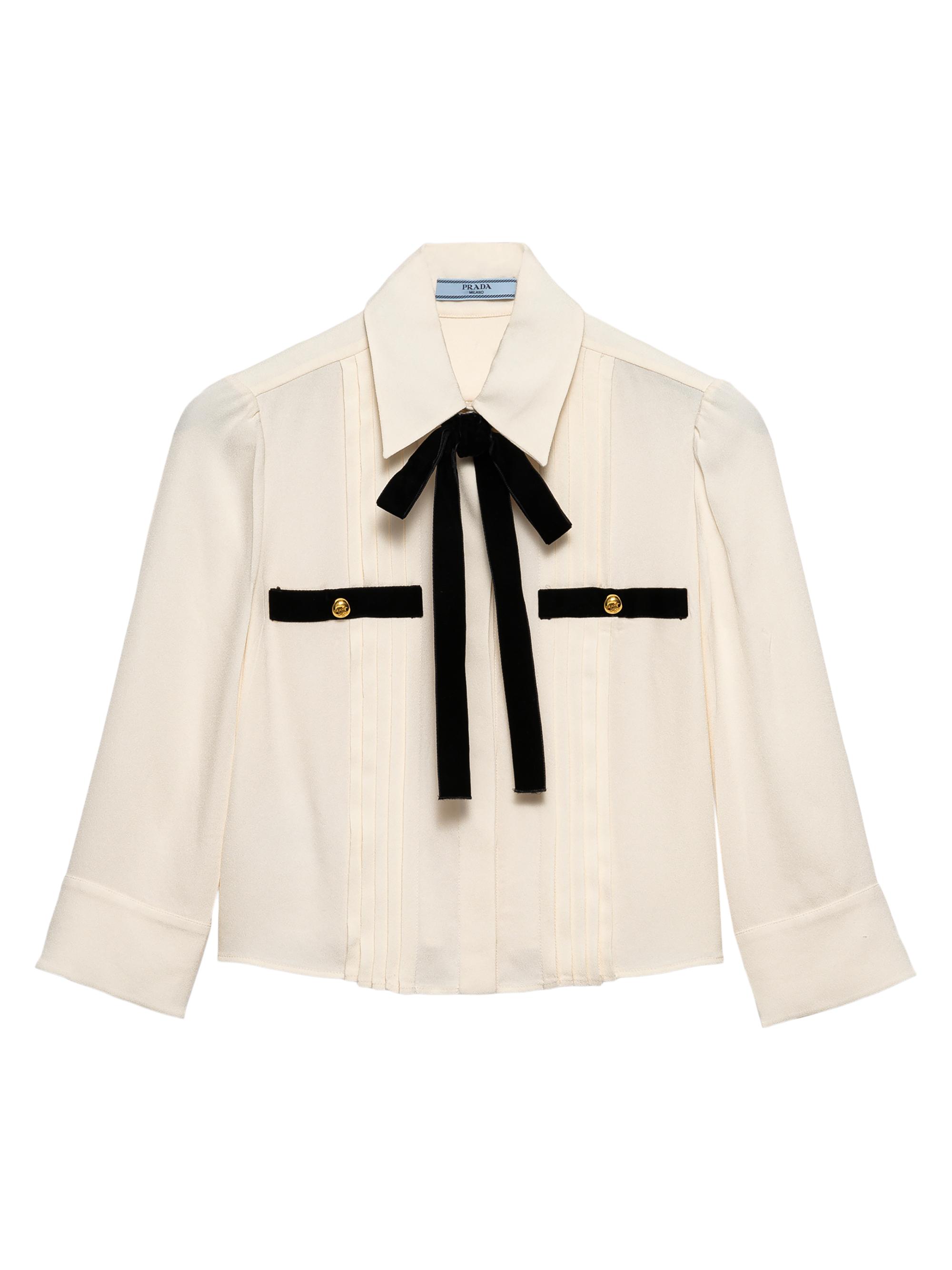 Prada Women's Pleated Sablé Shirt - Beige Khaki