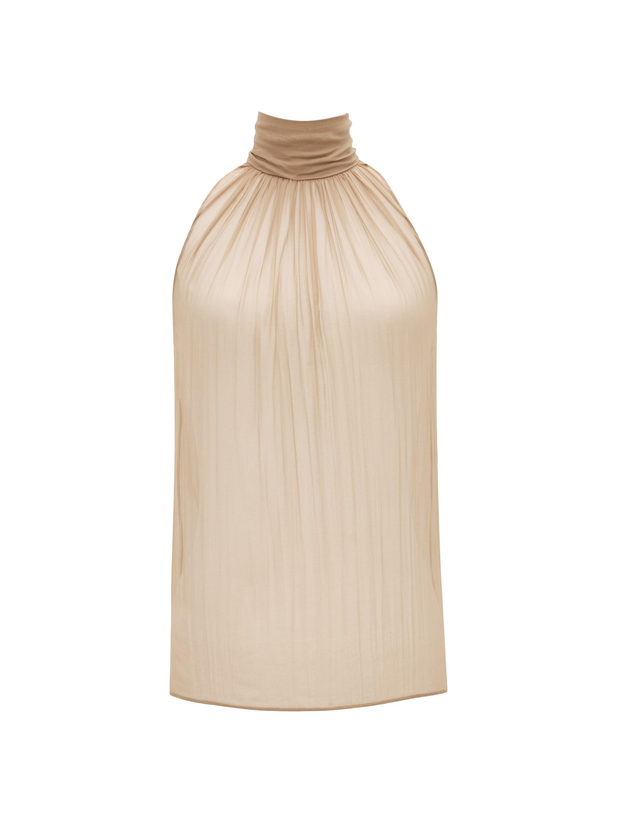 Saint Laurent Women's Blouse in Silk Muslin - Beige