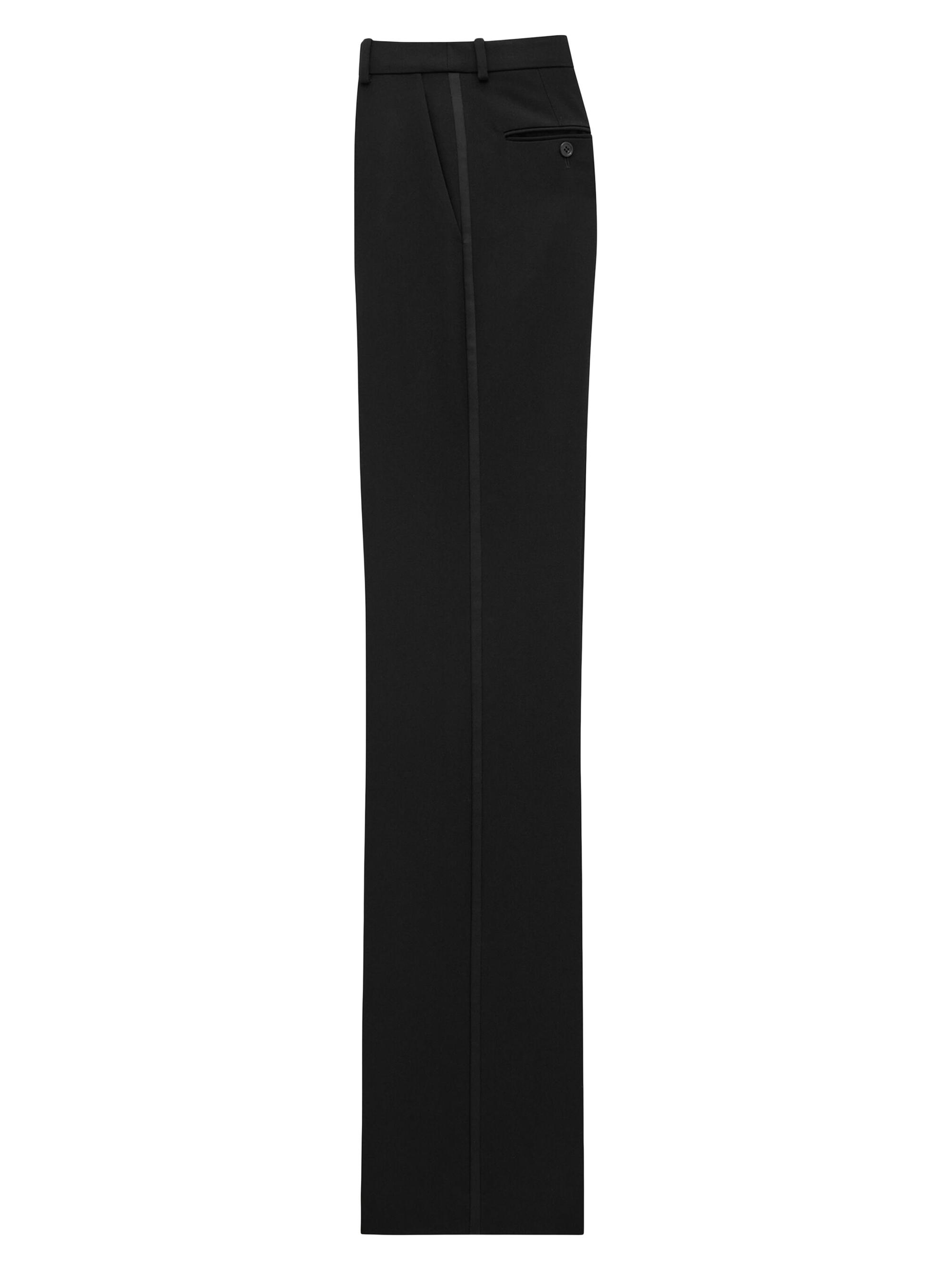 Saint Laurent Flared Tuxedo Pants in Grain De Poudre | Saks Fifth