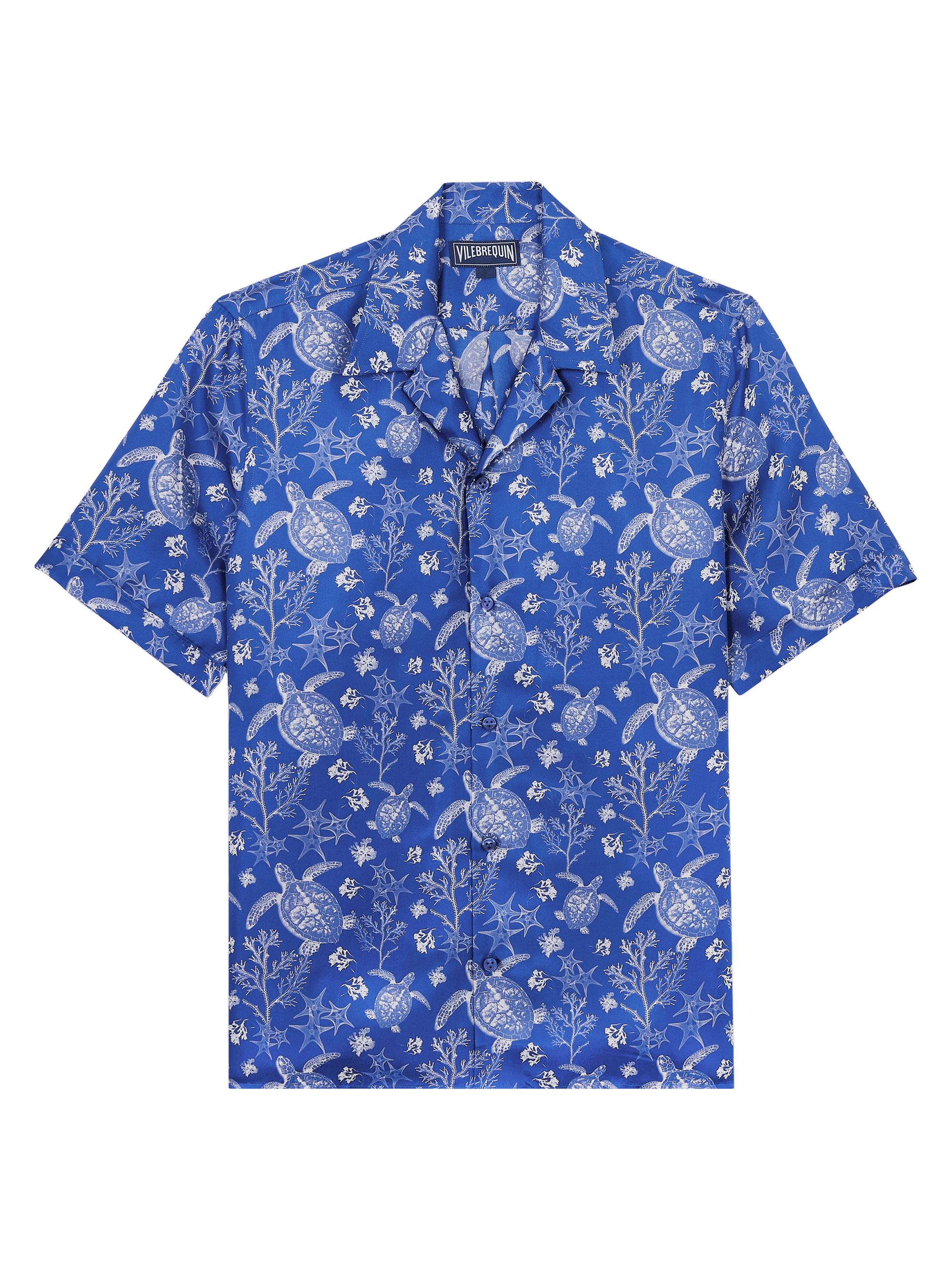 Vilebrequin Men's X-Ray Turtles Silk Camp Shirt - Marrakech