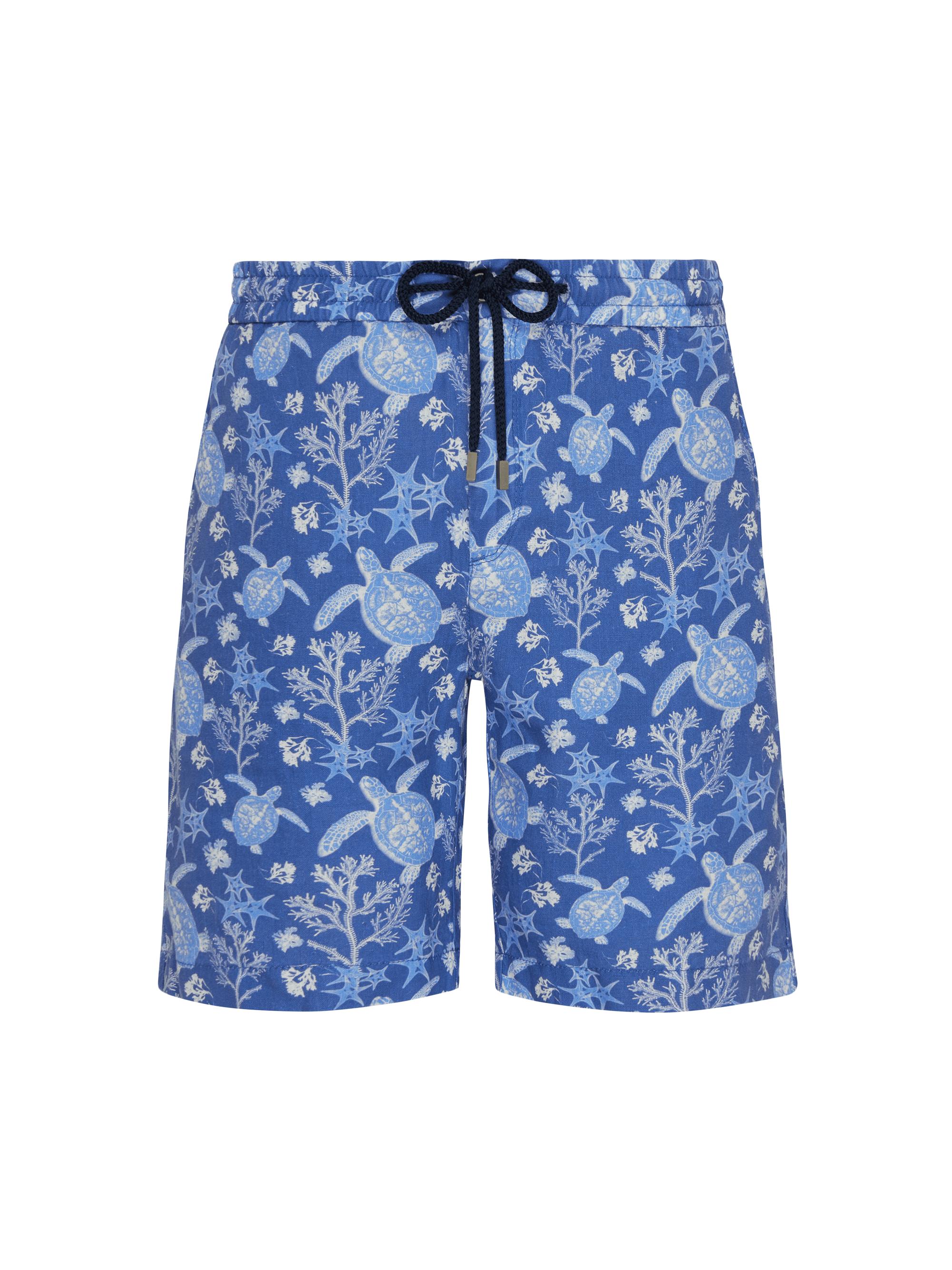 Vilebrequin Men's Levant Linen Turtle Shorts - Marrakech