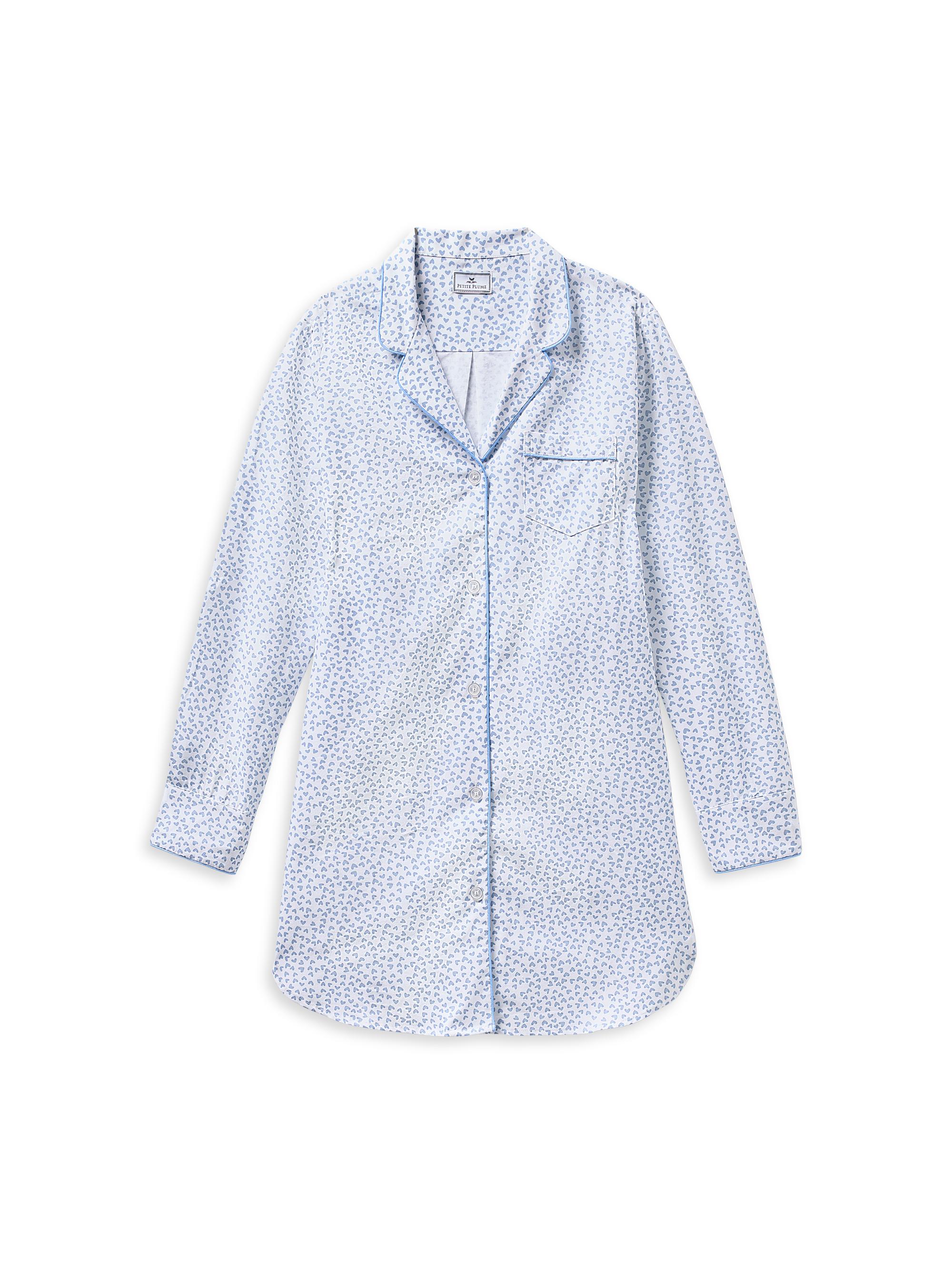Petite Plume Cotton Twill Nightshirt - Blue