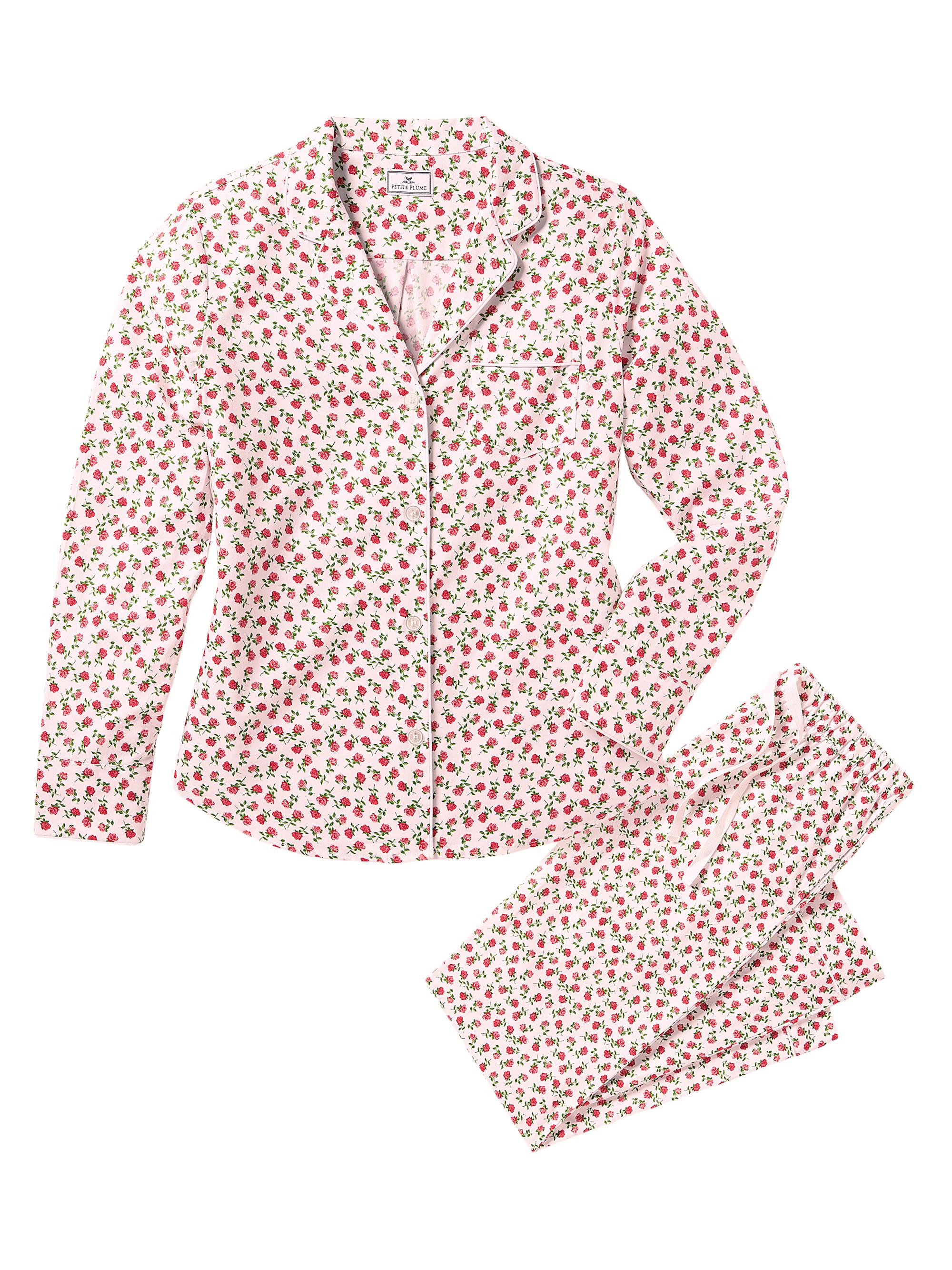 Petite Plume Petite Petals Cotton Twill Pajamas - Pink
