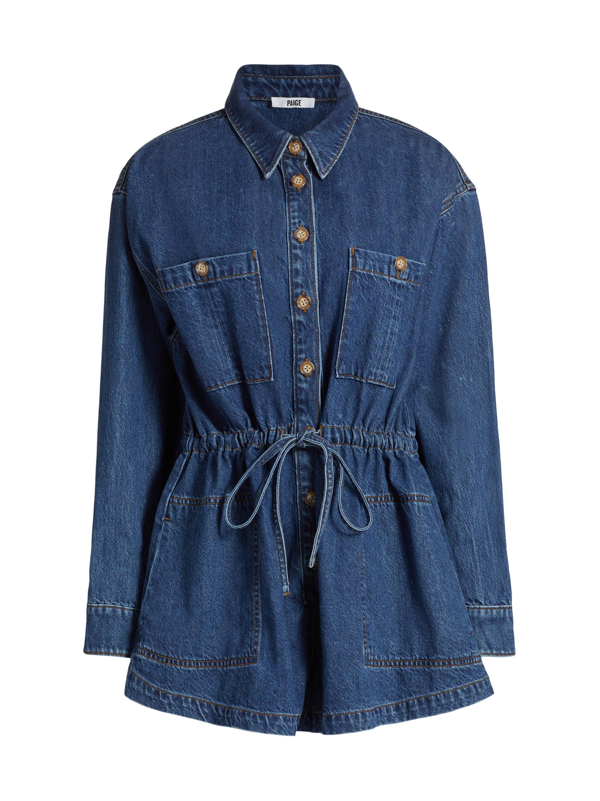 Paige Women's Madigan Denim Tie-Waist Romper - Glimpse