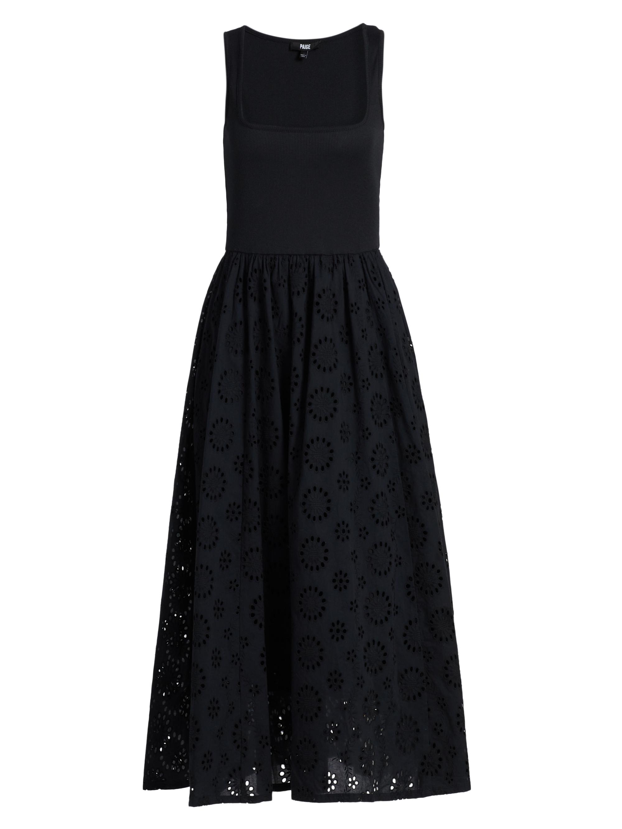 Paige Women's Morel Eyelet Midi-Dress - Black