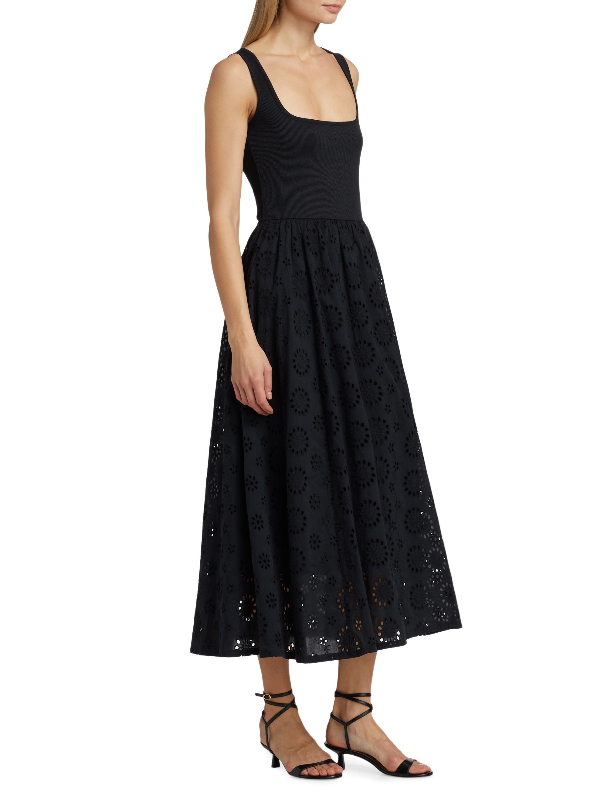 h&m black strapless dress Black Embroidered Eyelet Hutton Dress – The RiverLane main image 1