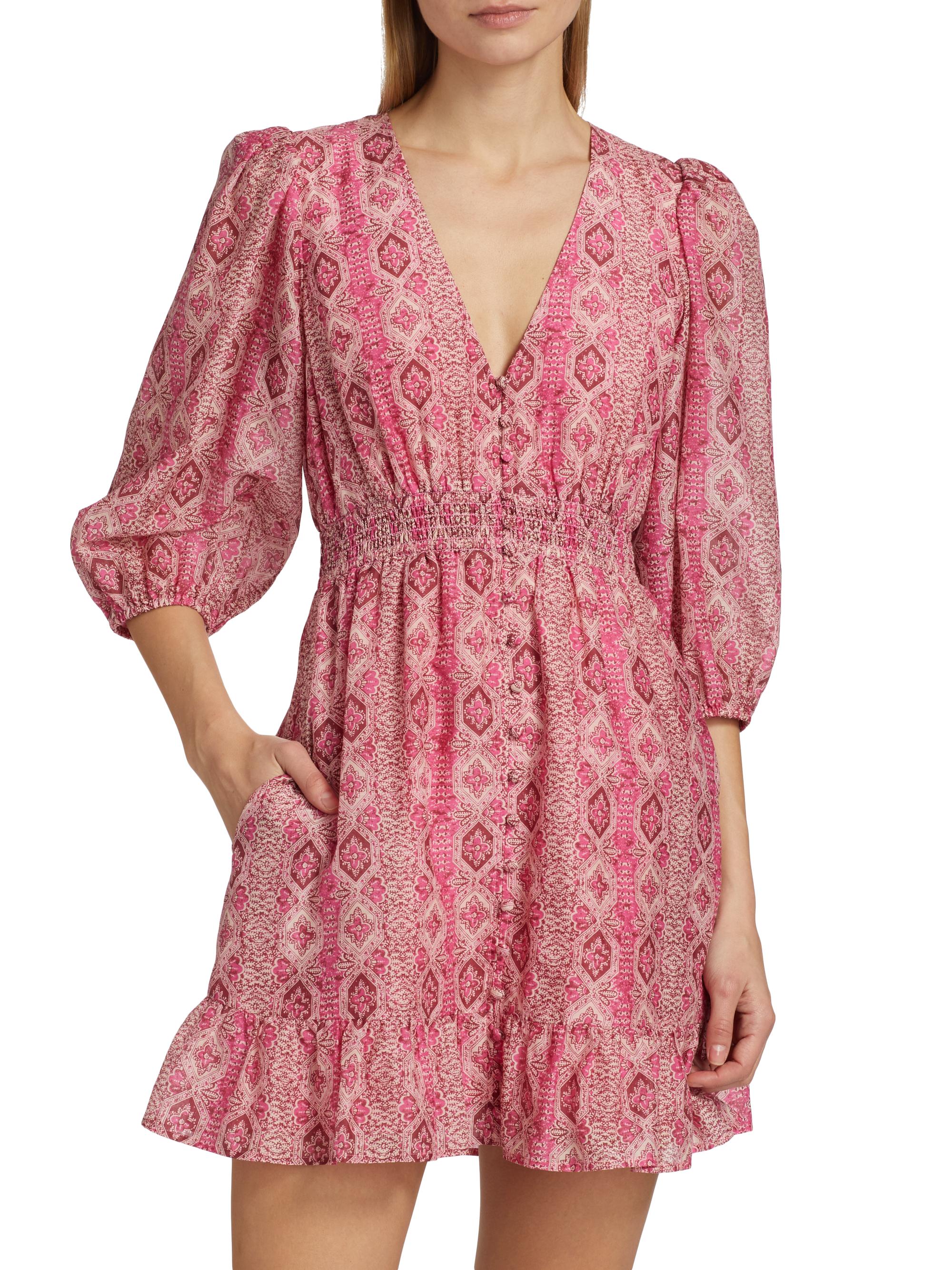 Paige Ophelie Cotton-Silk Minidress | Saks Fifth Avenue