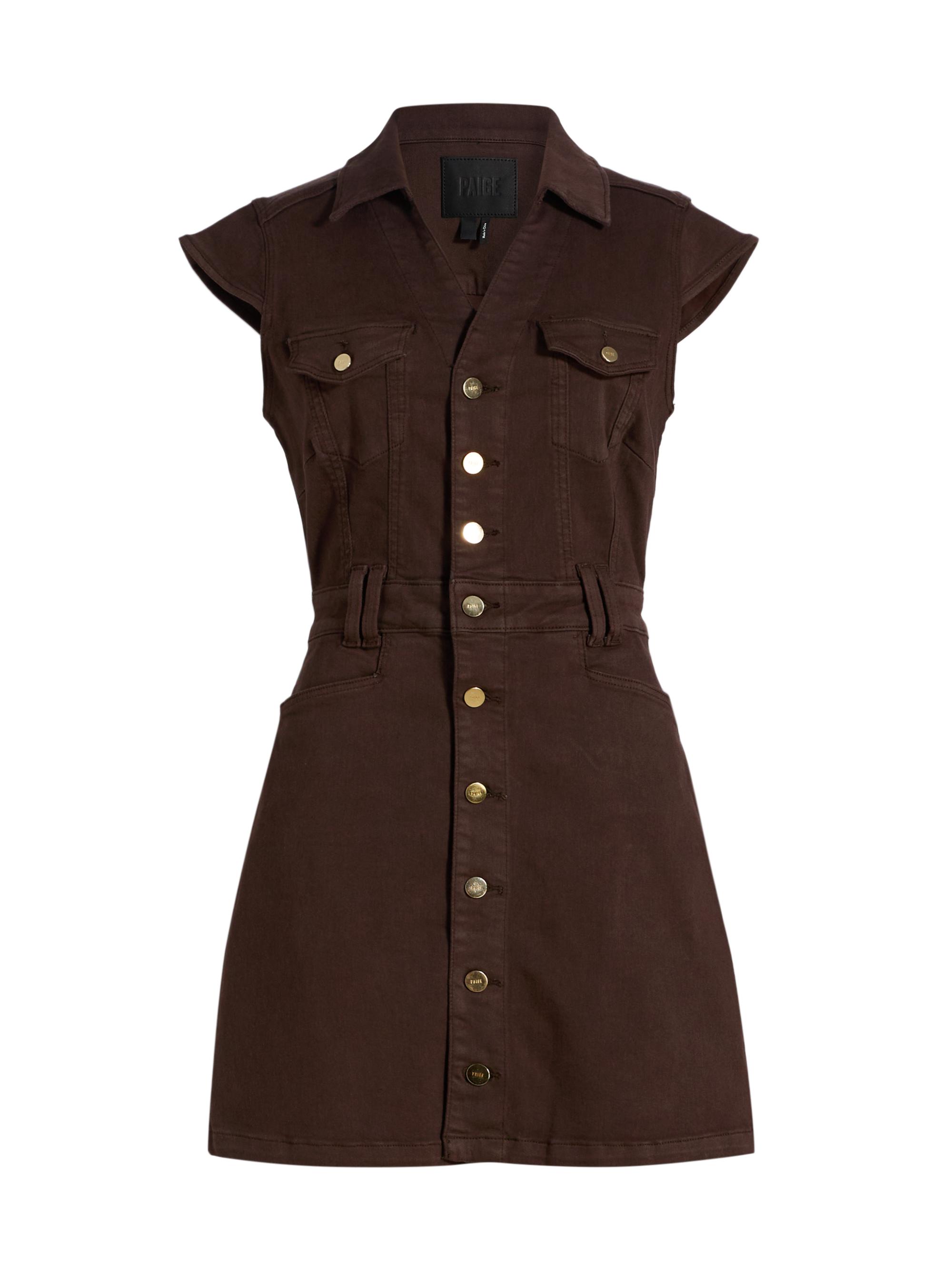 Paige Women's Jaxsyn Denim Minidress - Rich Chocolate