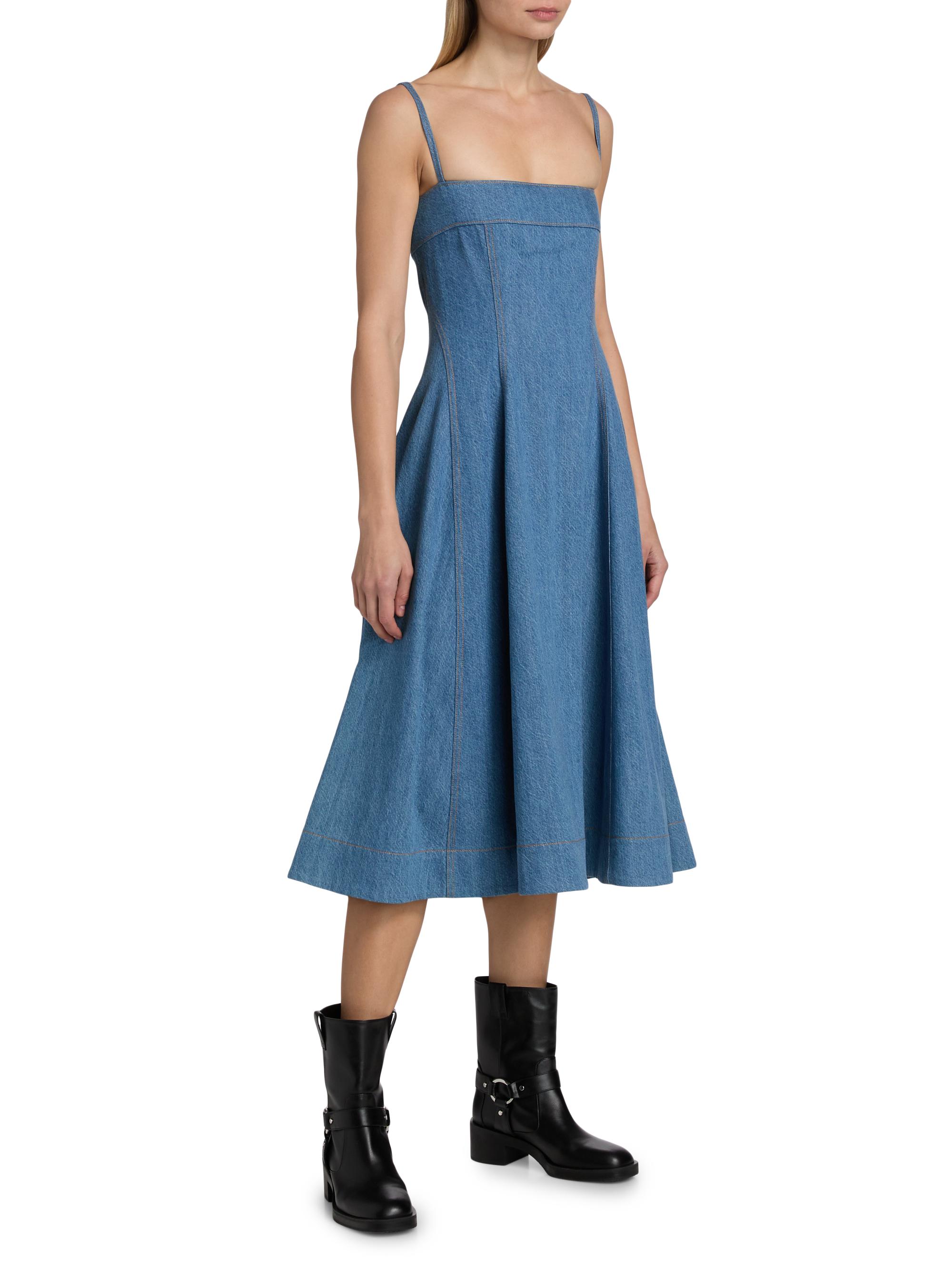 Paige Pippa Denim Midi-Dress Saks Fifth Avenue