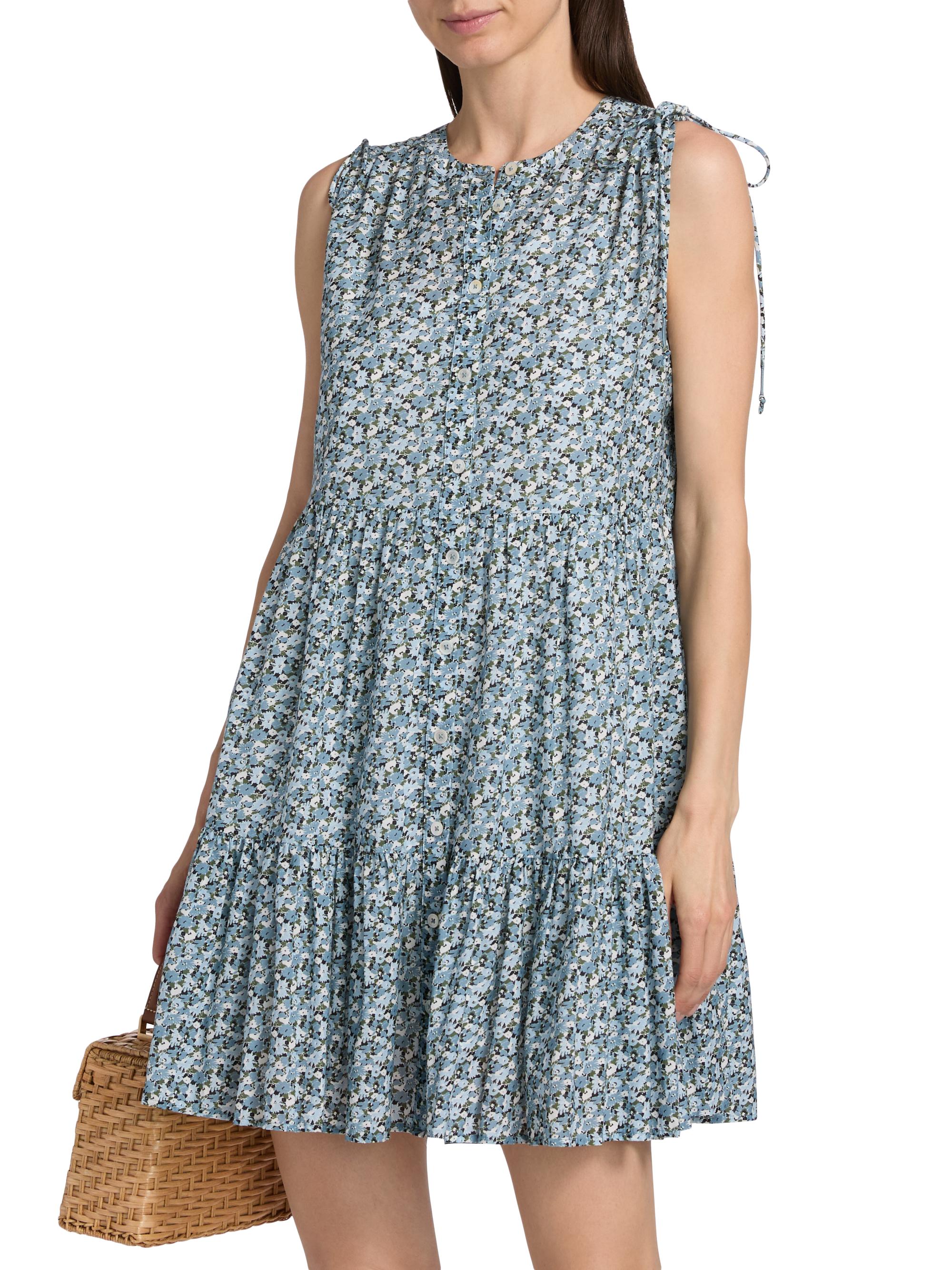 Veronica Beard Yulianna Floral Mini Dress | Lake Mist Multi | Size L