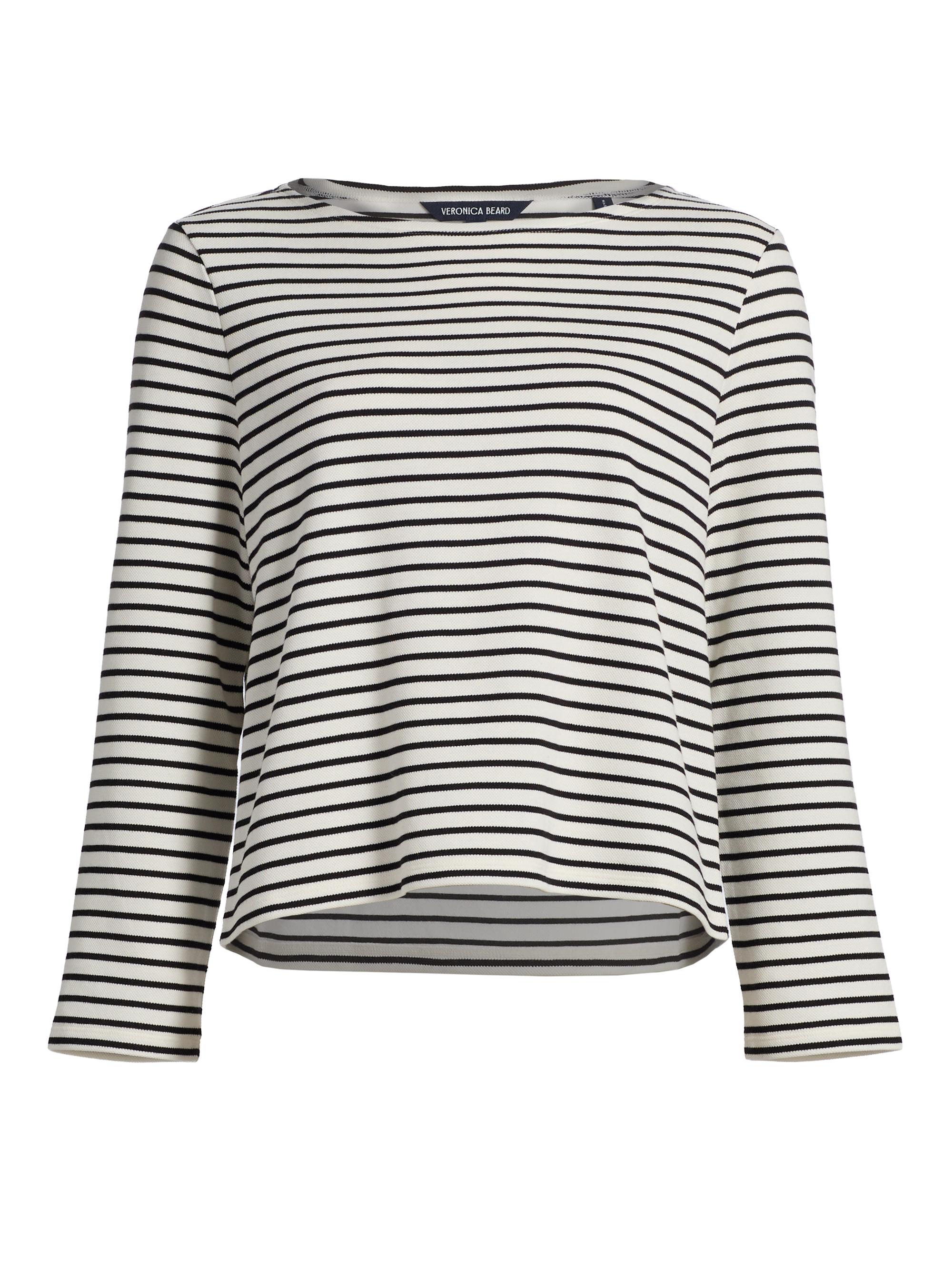 Veronica Beard Women's Hovey Striped Knit Top - Dove Black
