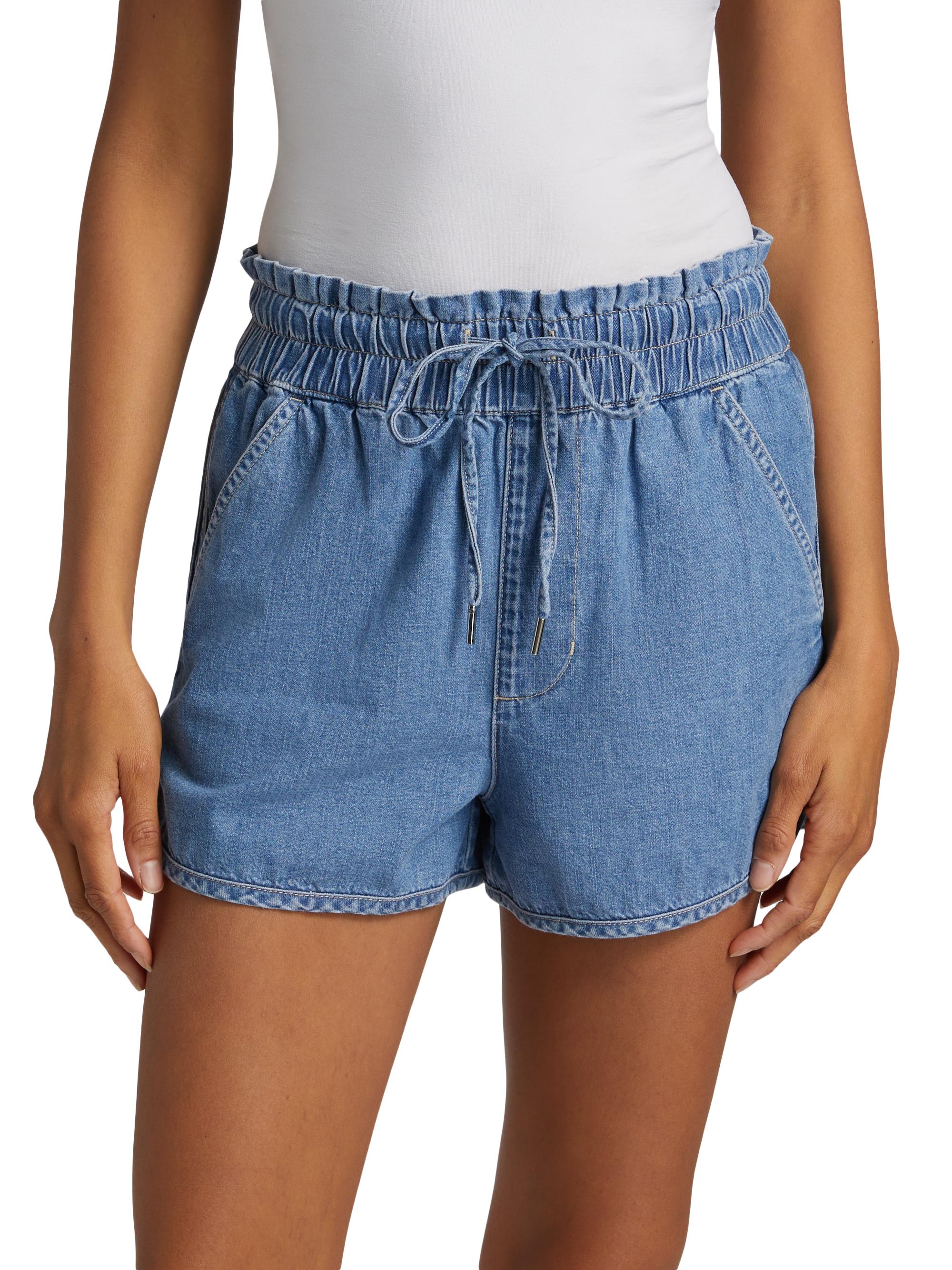 Veronica Beard Nessie Dolphin-Hem Chambray Shorts | Saks Fifth Avenue