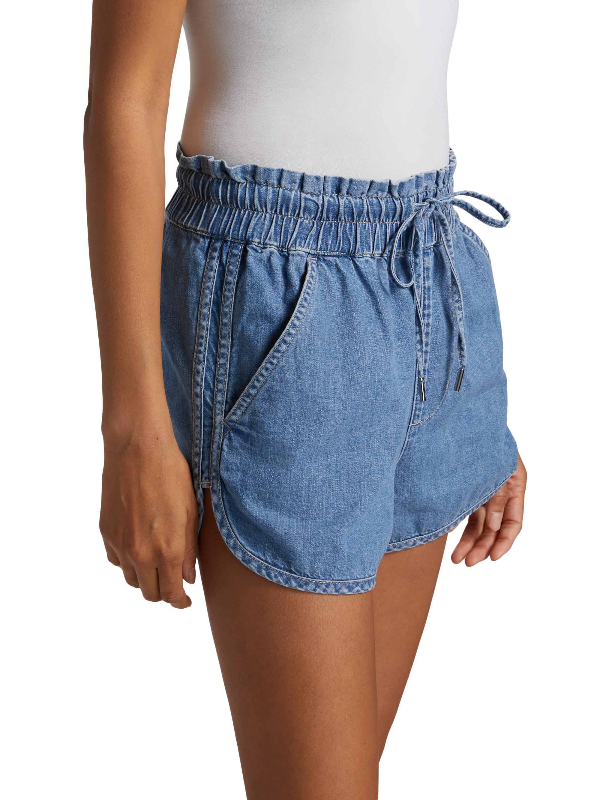Veronica Beard Nessie Dolphin-Hem Chambray Shorts | Saks Fifth Avenue