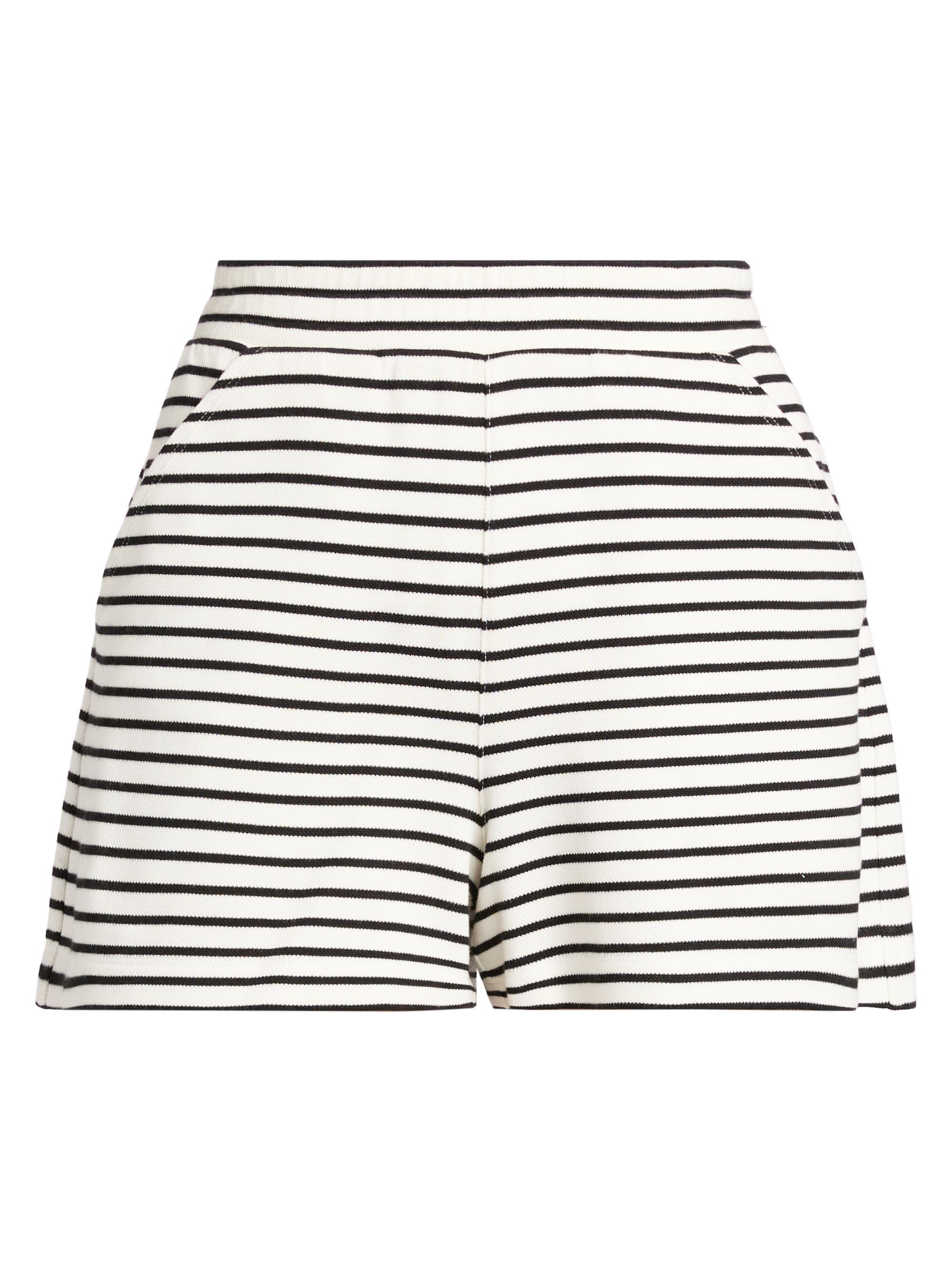 Veronica Beard Women's Brighton Striped High-Rise Shorts - Dove Black
