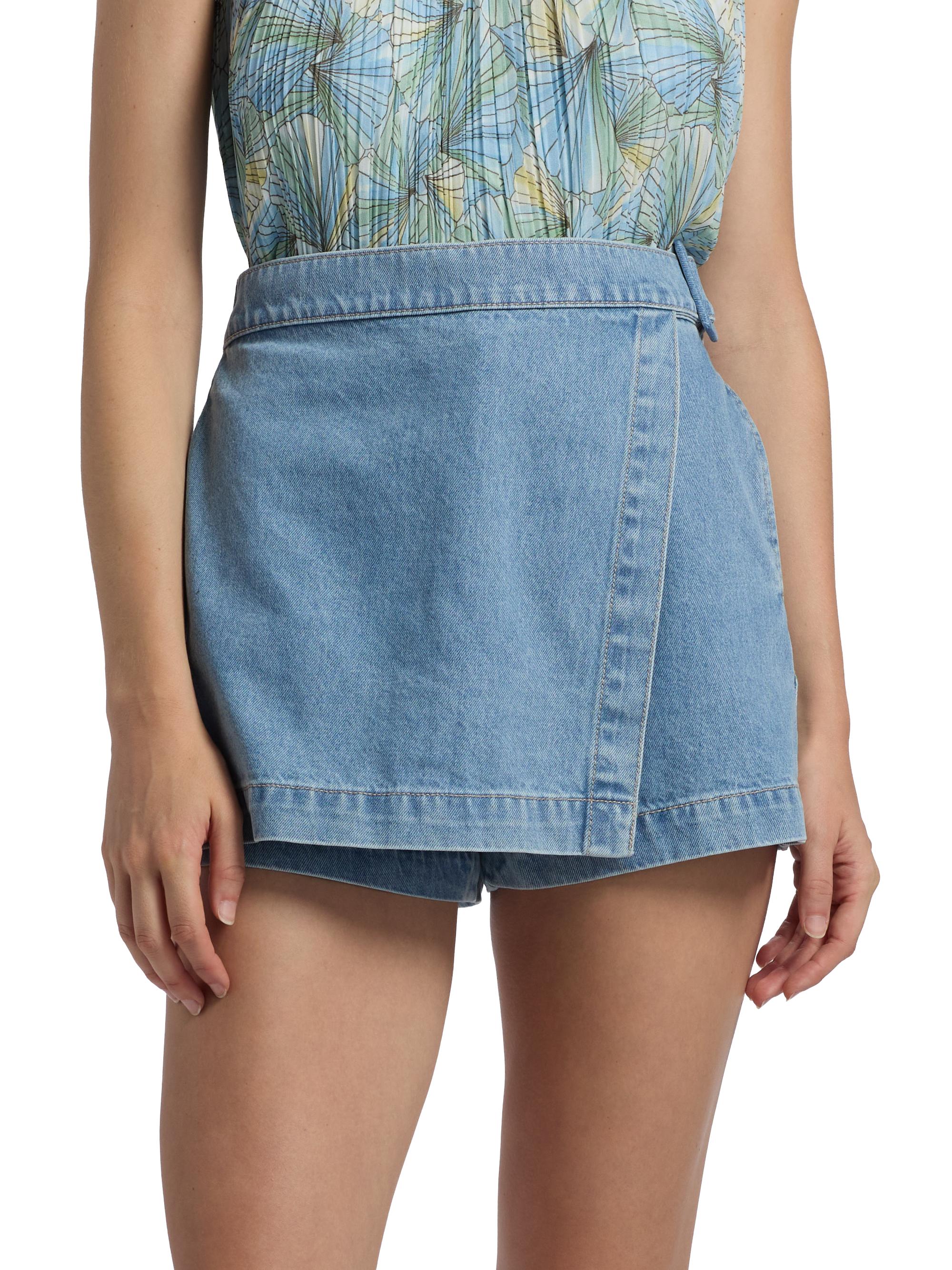 Veronica Beard Diaz Denim Wrap Skort | Saks Fifth Avenue