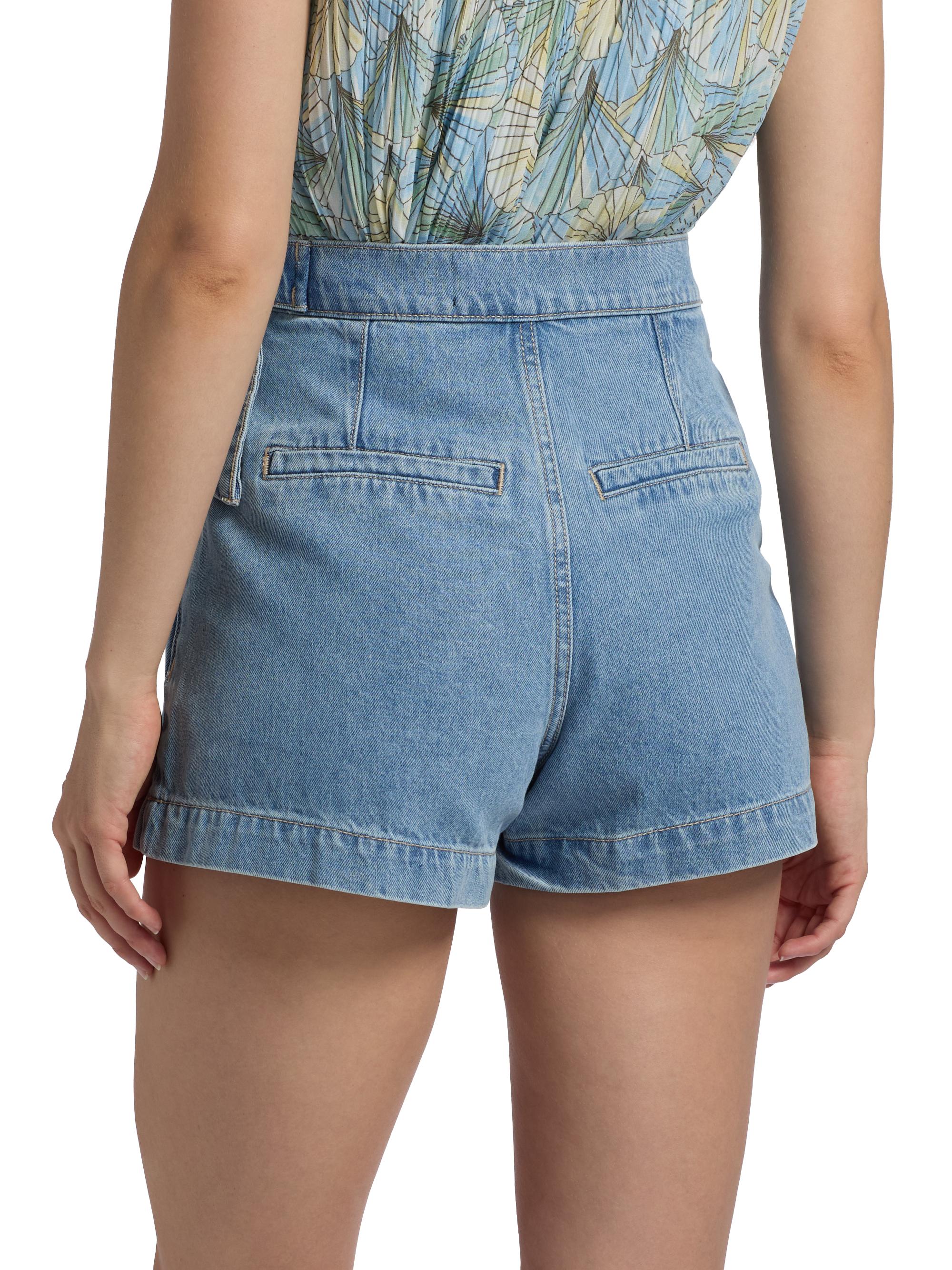 メ*グ様 d.i.a.サイドジッパー脚見せ 幅広ウエストダブルボタンマイクロミニ Veronica Beard Diaz Denim Wrap Skort | Saks Fifth Avenue