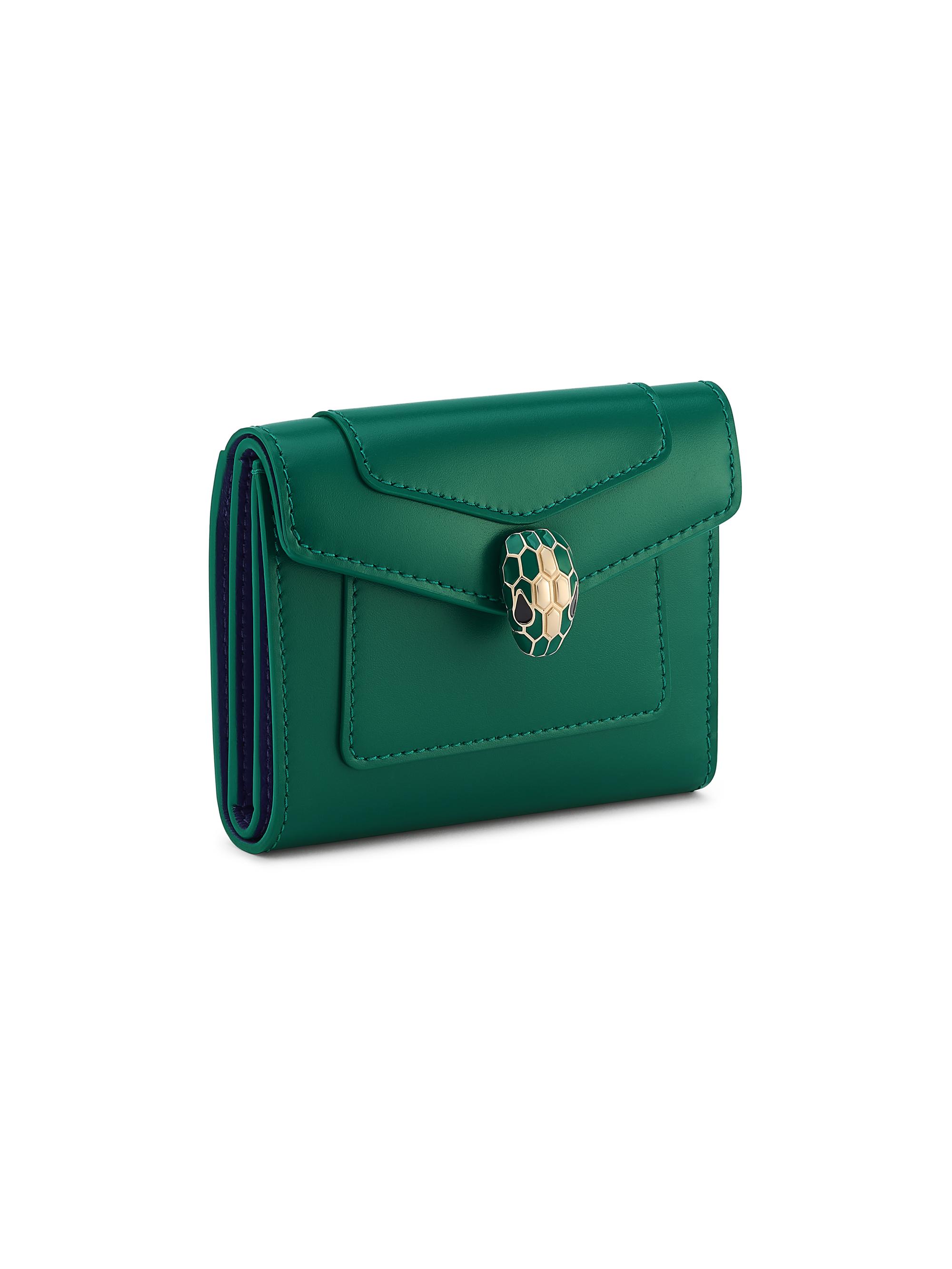 BVLGARI Women's Serpenti Forever Leather Bi-Fold Wallet - Emerald Green