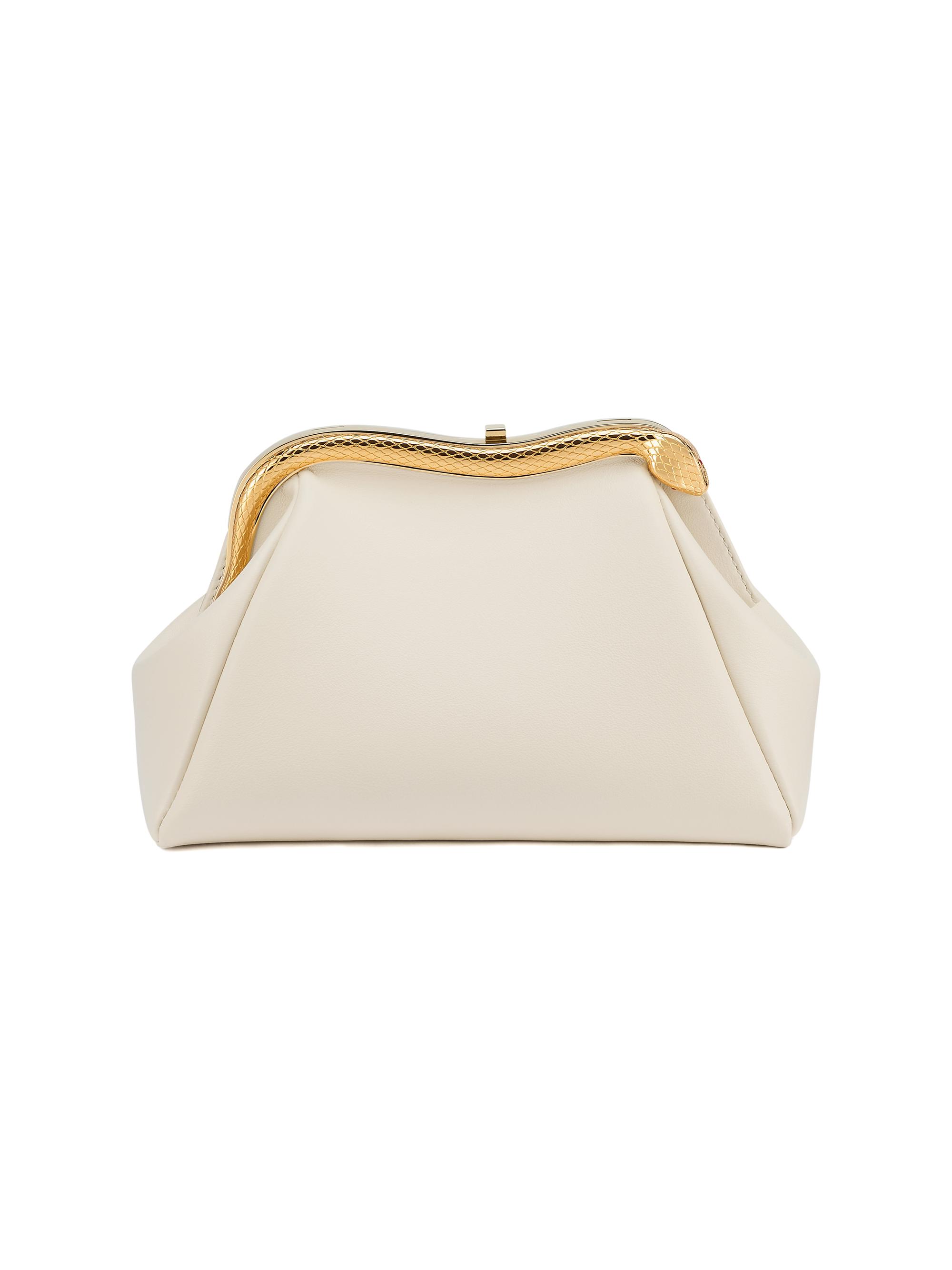 BVLGARI Women's Serpenti Forever Leather Clutch - White