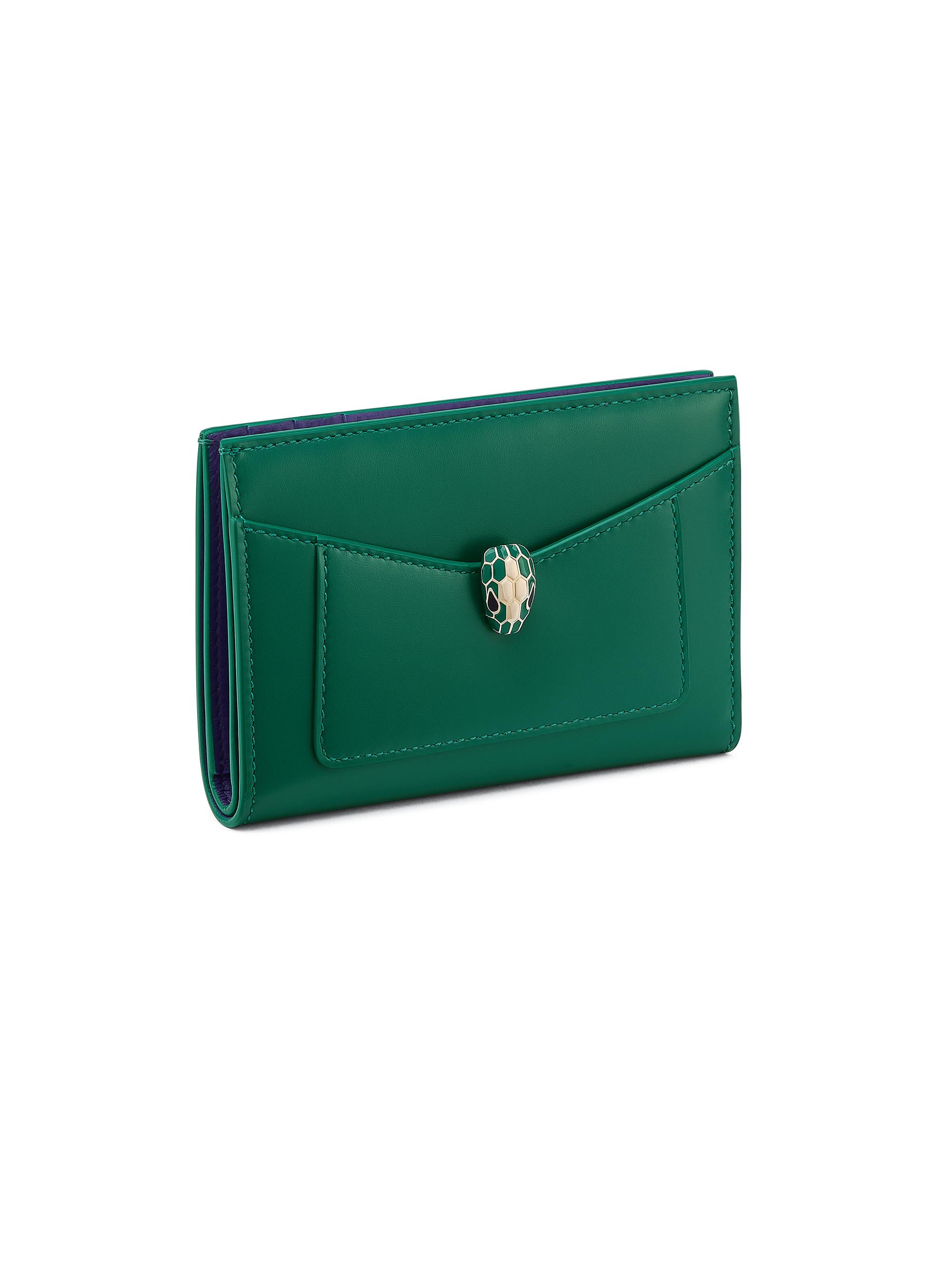 BVLGARI Women's Serpenti Forever Leather Card Case - Emerald Green