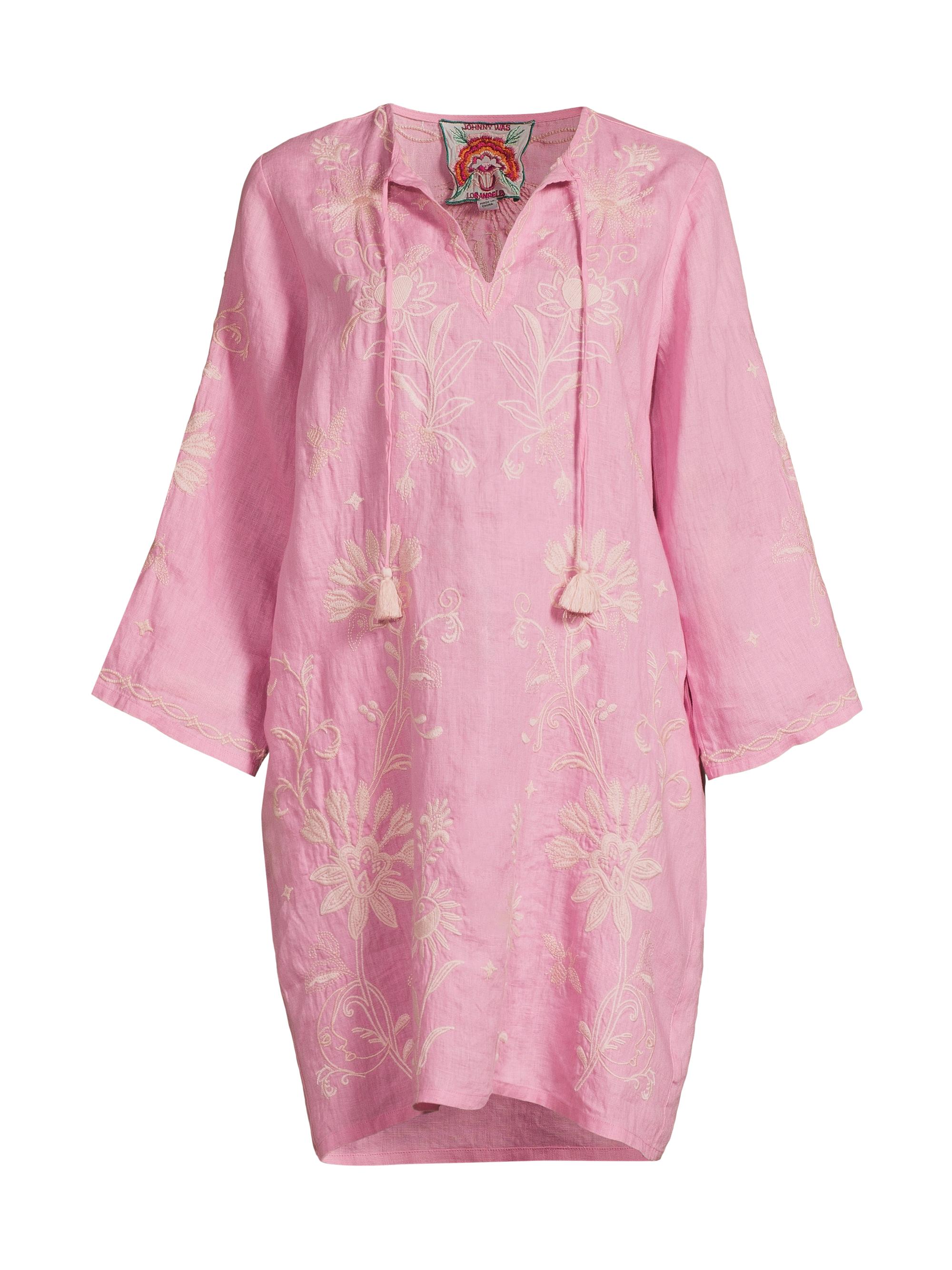 Johnny Was Embroidered Linen Kaftan Dress | Saks Fifth Avenue