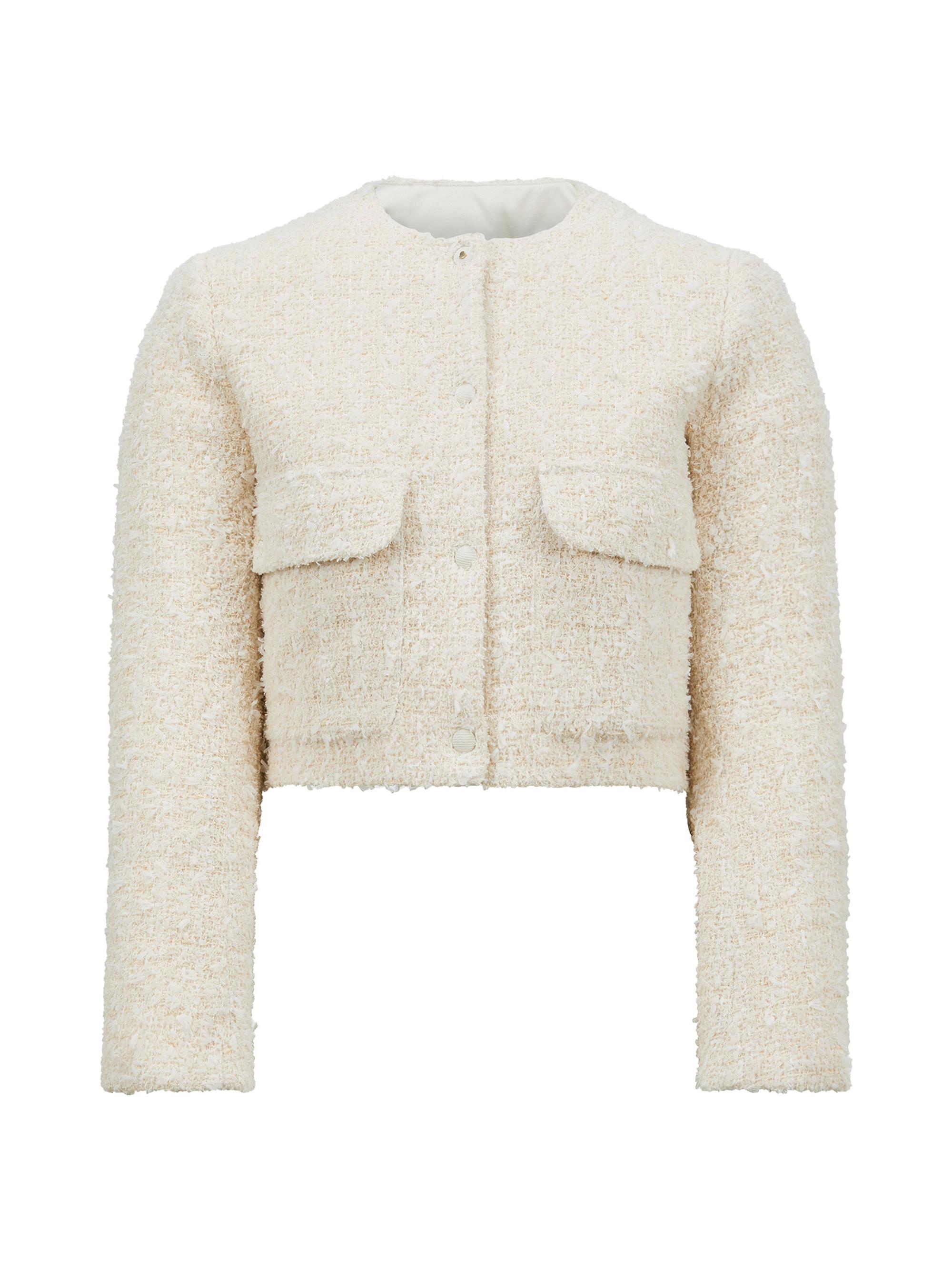 Moncler Women's Dauphin Puffer Jacket in Tweed - White