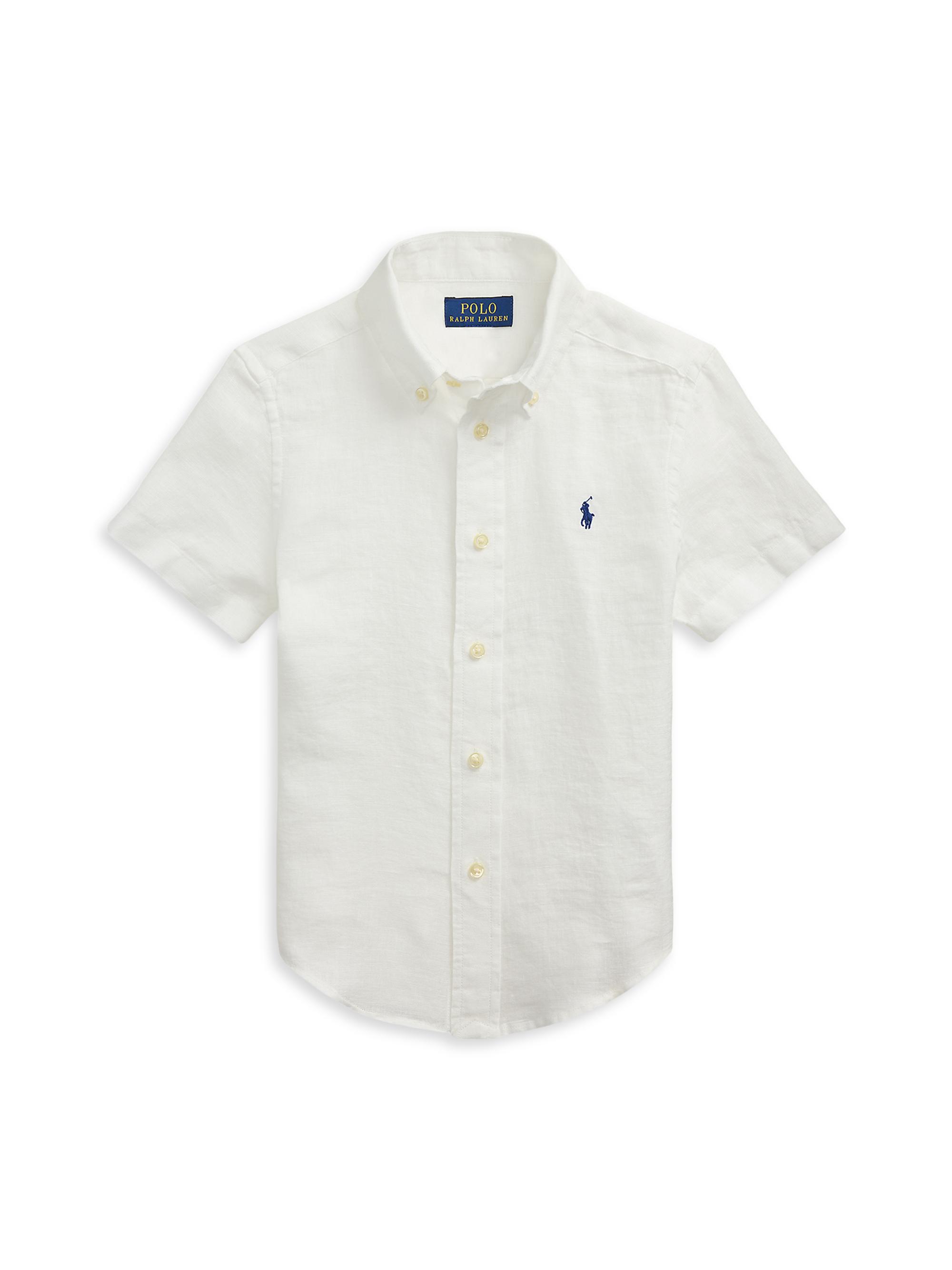 Polo Ralph Lauren Little Boy's & Boy's Linen Short-Sleeve Shirt - White