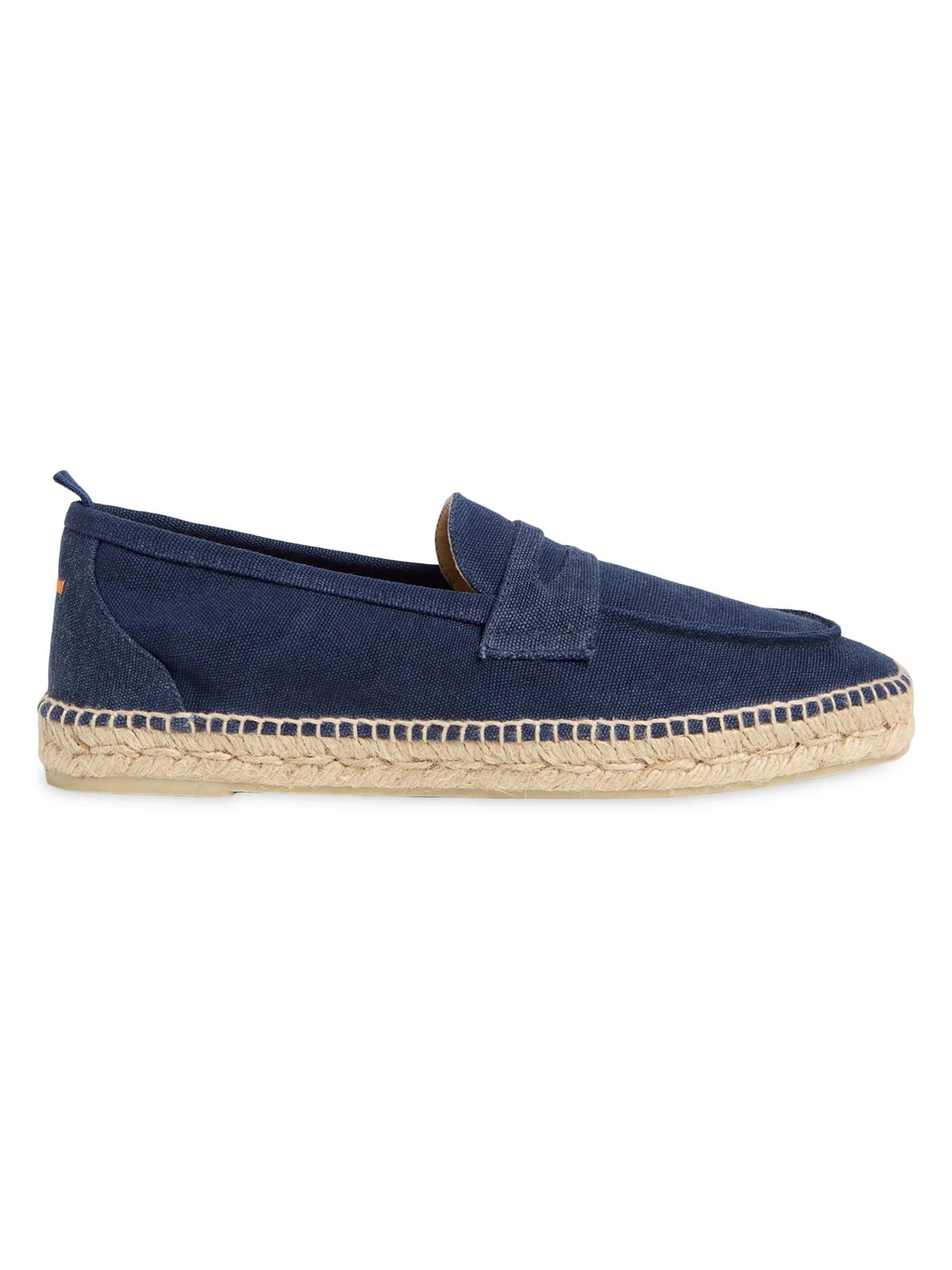 Castañer Men's Nacho Espadrille Penny Loafers - Canvas Azul Oxford